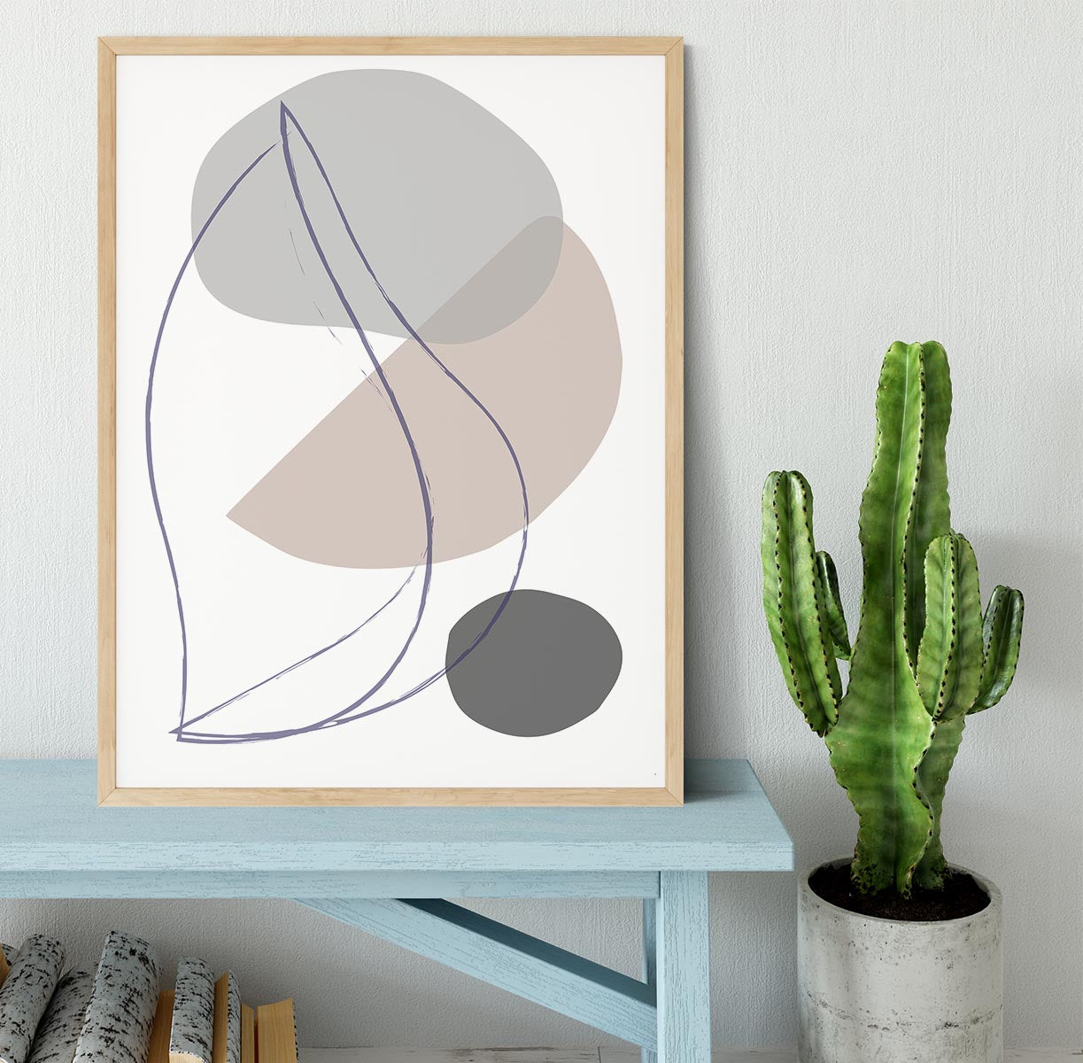 New Shapes Beige 01 Framed Print - Canvas Art Rocks - 4