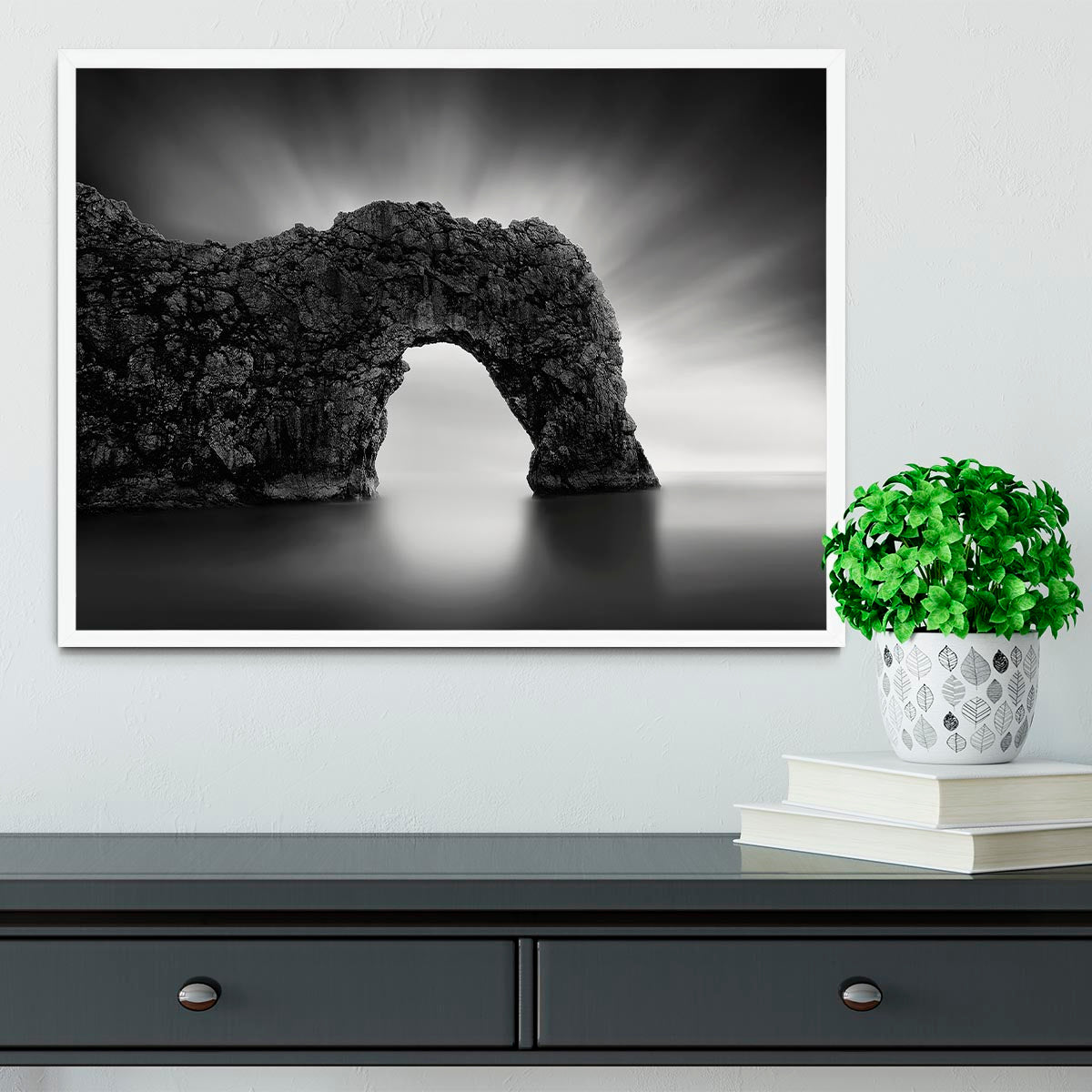 Durdle Door Cliff Framed Print - Canvas Art Rocks -6