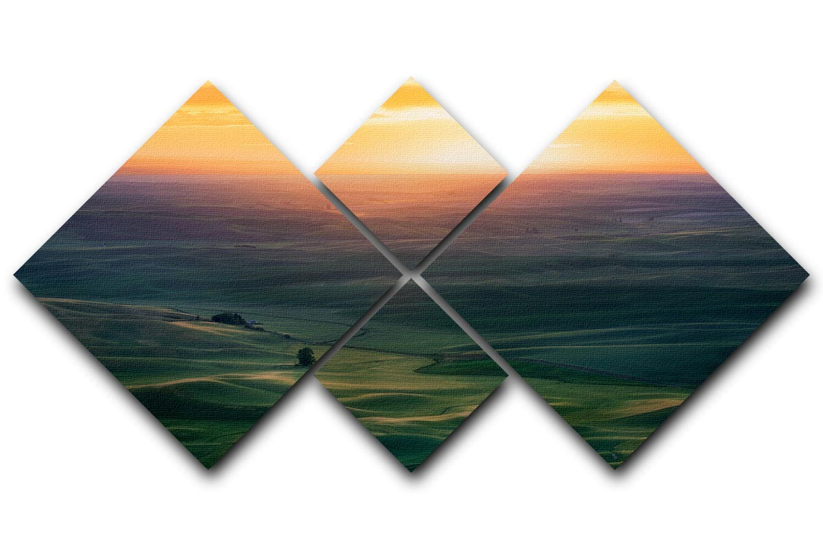 Sunset Over Colfax 4 Square Multi Panel Canvas - Canvas Art Rocks - 1