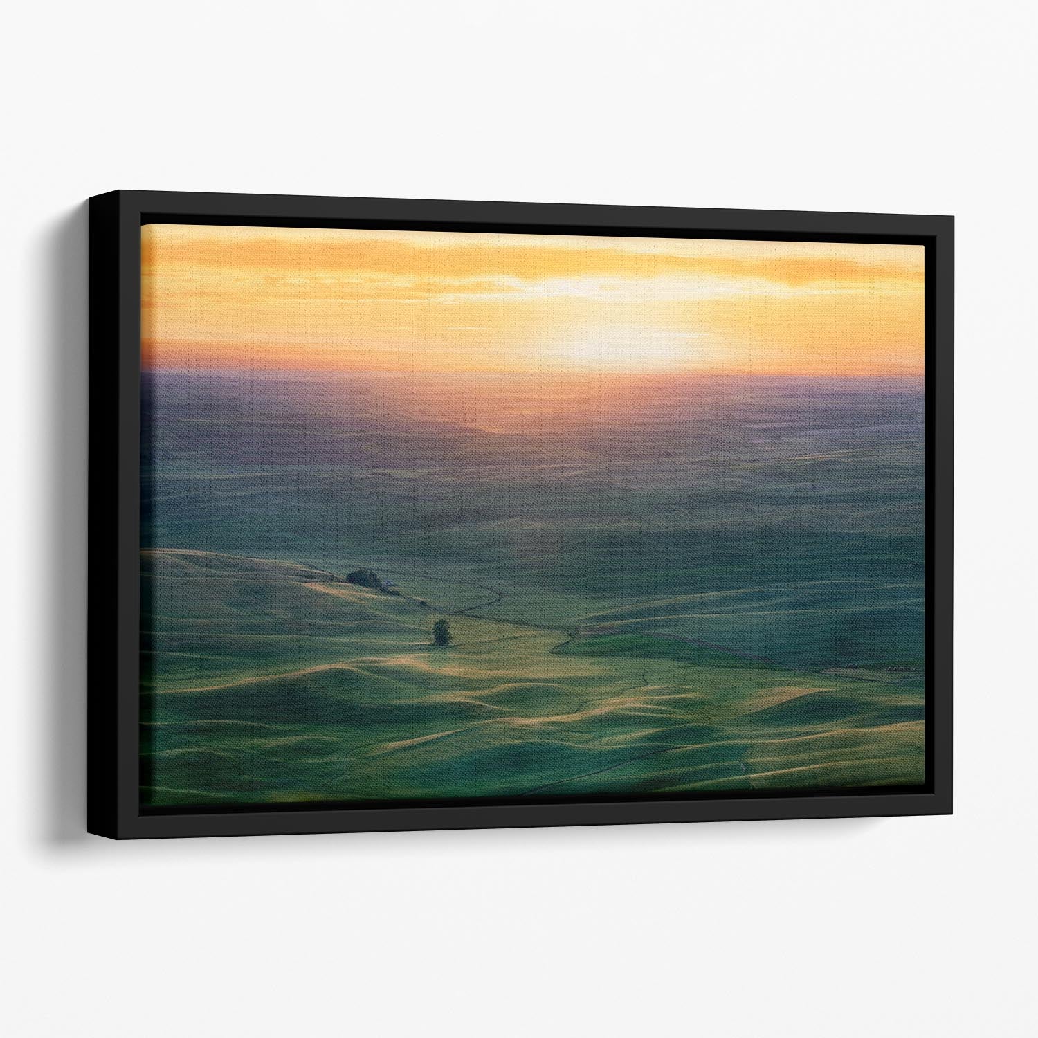 Sunset Over Colfax Floating Framed Canvas - Canvas Art Rocks - 1