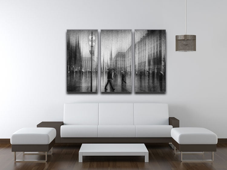 A Rainy Day In Marienplatz 3 Split Panel Canvas Print - Canvas Art Rocks - 3