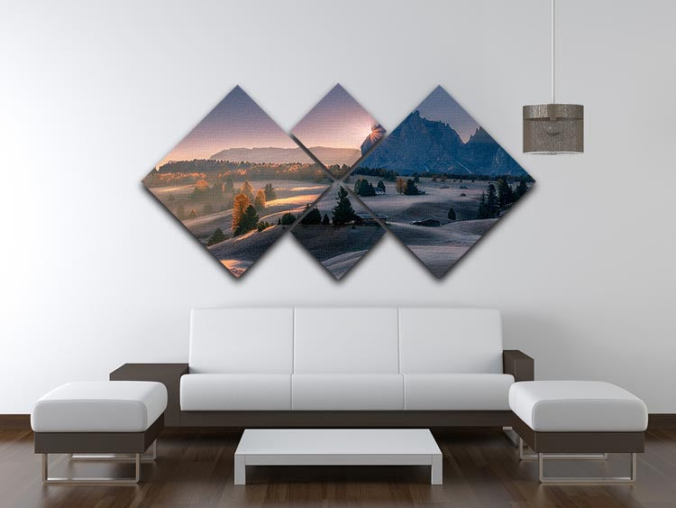 Seiser Alm in Italy 4 Square Multi Panel Canvas - Canvas Art Rocks - 3