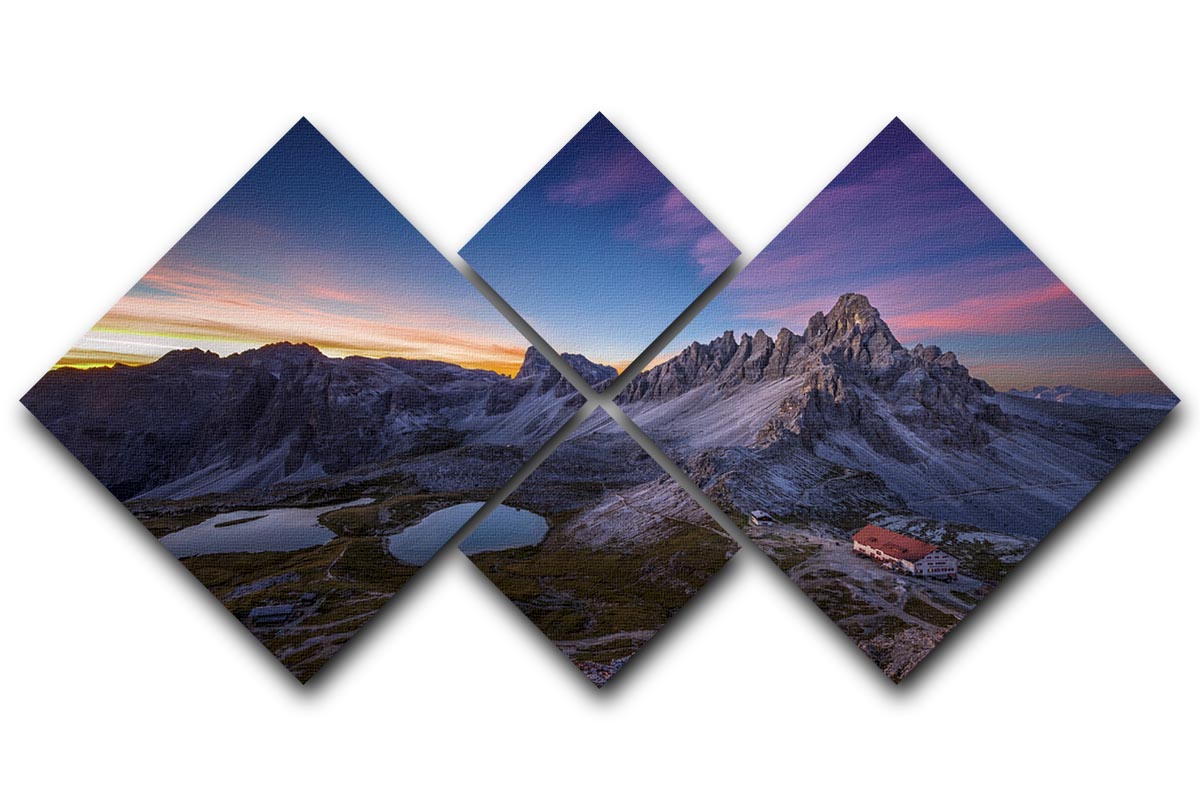 Mountainscape 4 Square Multi Panel Canvas - Canvas Art Rocks - 1