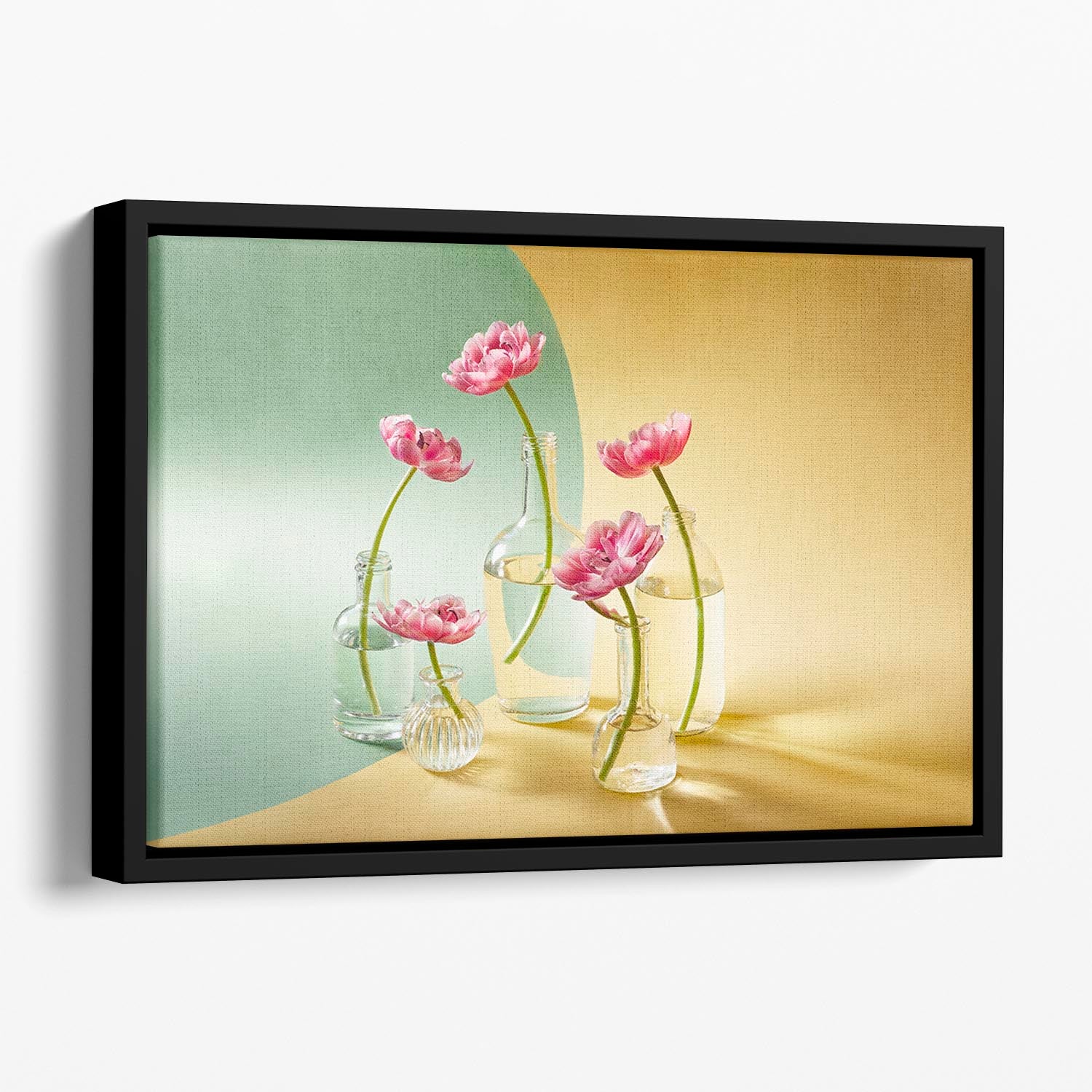 Five tulips Floating Framed Canvas - Canvas Art Rocks - 1