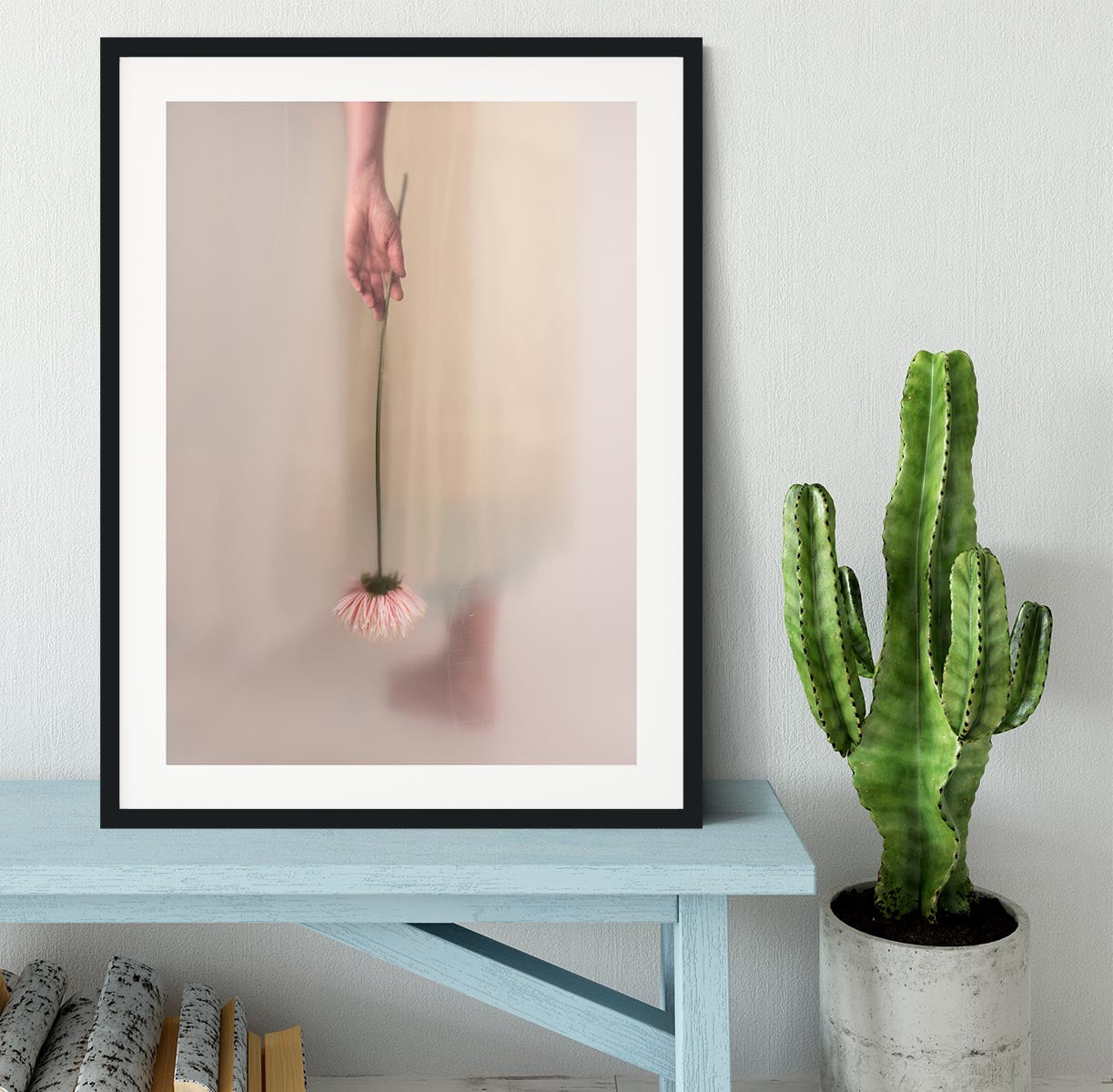 Holding A Pink Flower Framed Print - Canvas Art Rocks - 1