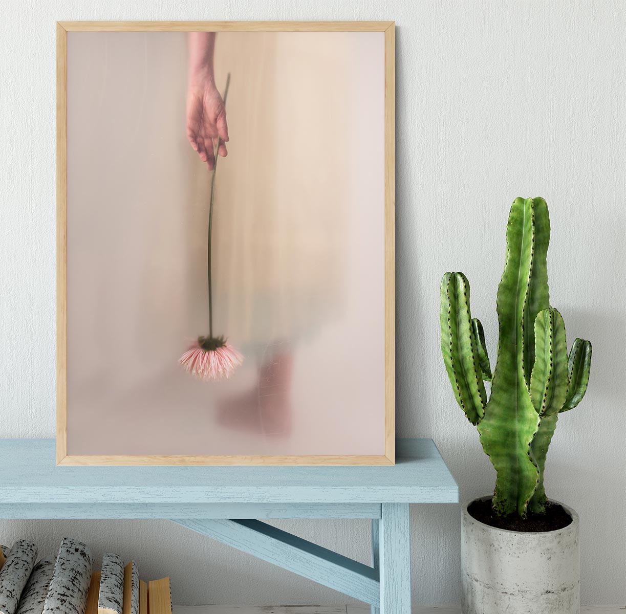 Holding A Pink Flower Framed Print - Canvas Art Rocks - 4