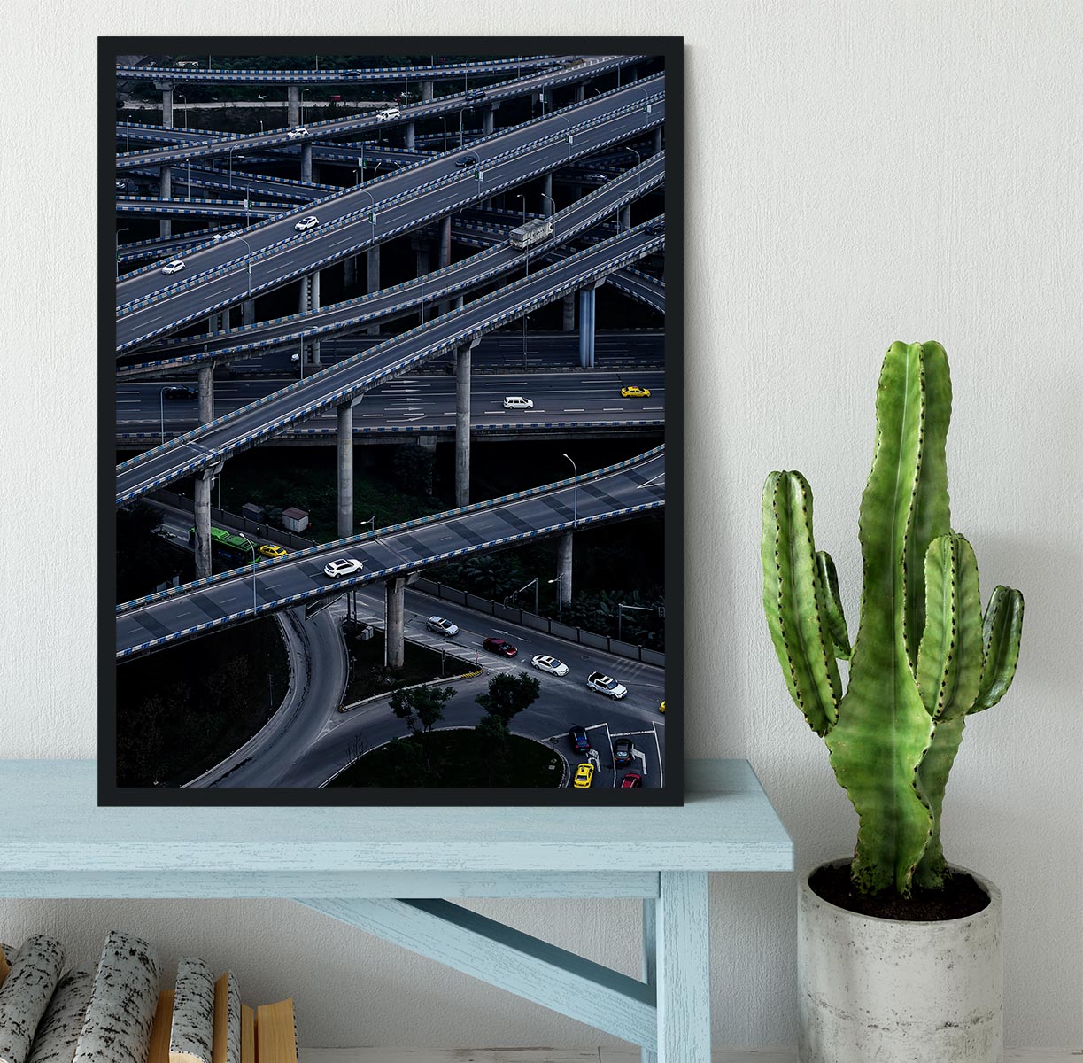 Overlapping Motorway Framed Print - Canvas Art Rocks - 2