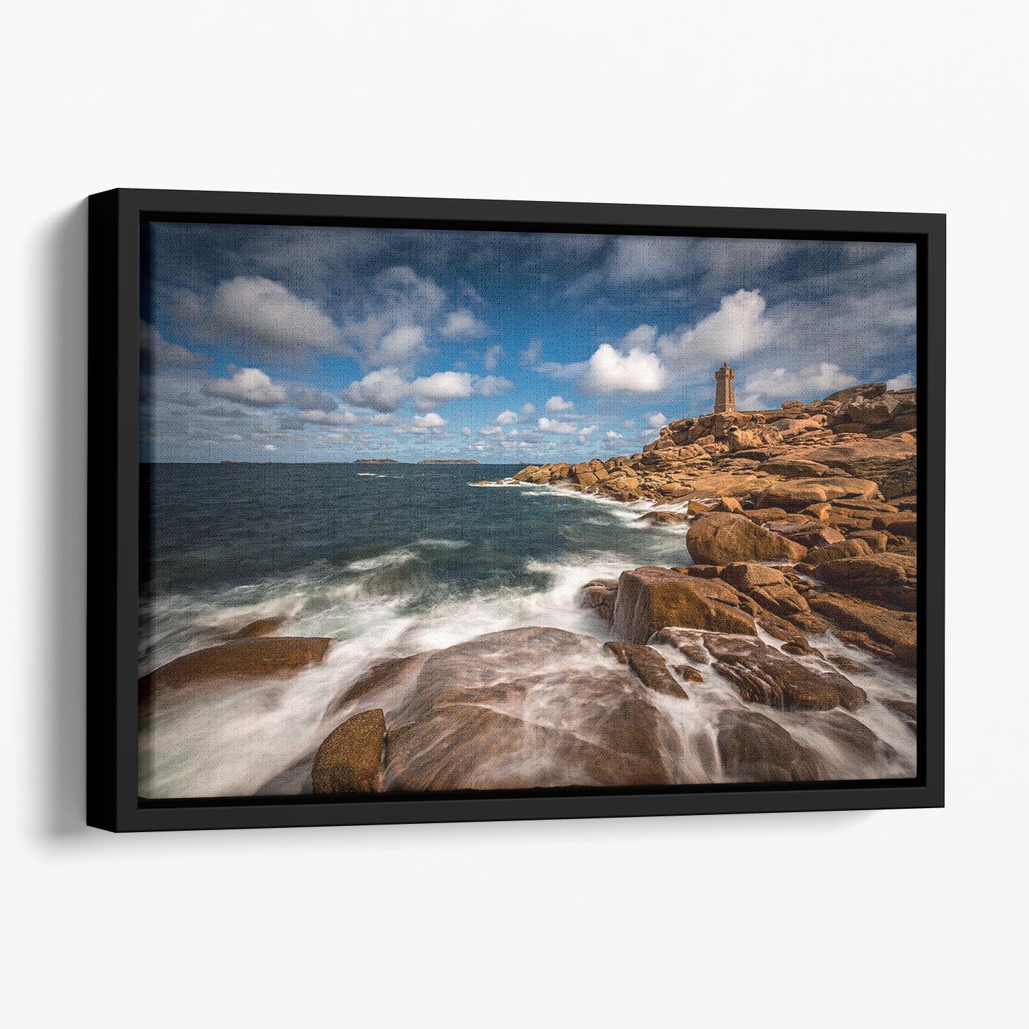 Le Phare De Ploumanac'h Floating Framed Canvas - Canvas Art Rocks - 1