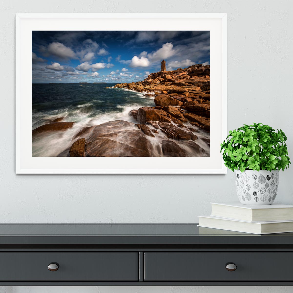 Le Phare De Ploumanac'h Framed Print - Canvas Art Rocks - 5