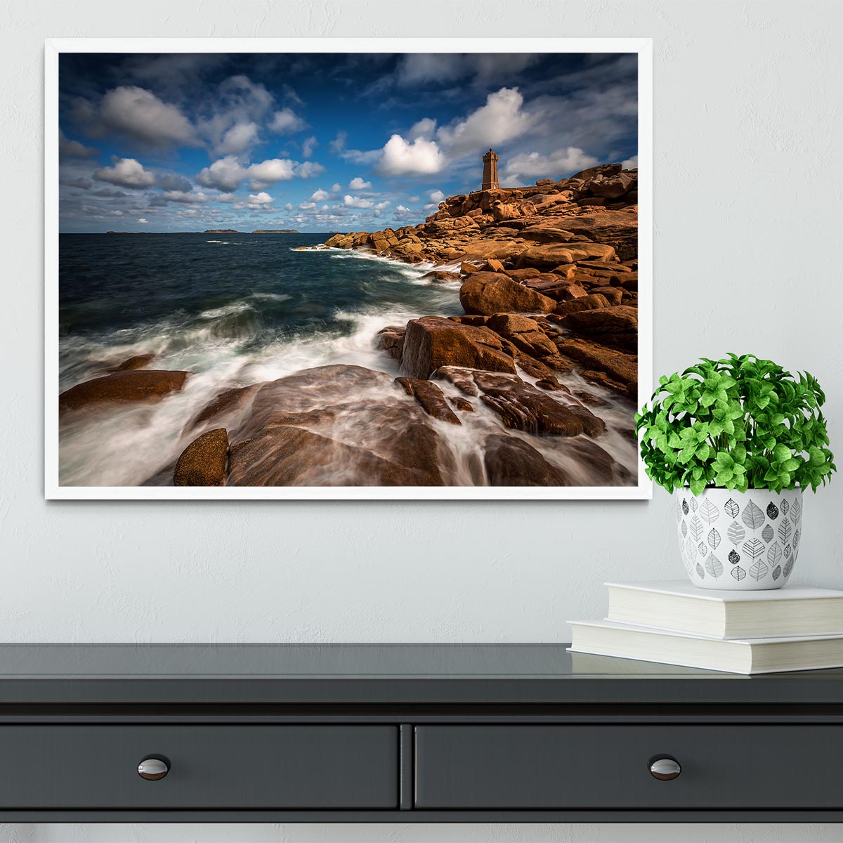 Le Phare De Ploumanac'h Framed Print - Canvas Art Rocks -6