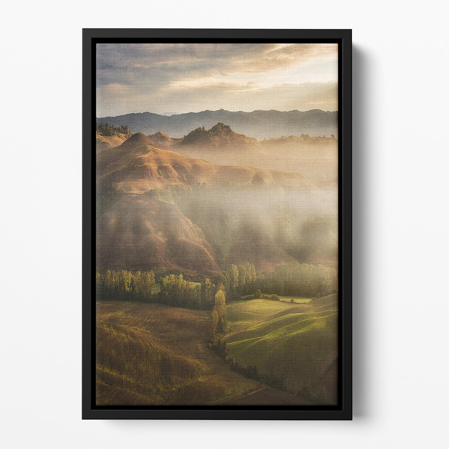 Mystical Waving Fields Tuscany Floating Framed Canvas - Canvas Art Rocks - 2