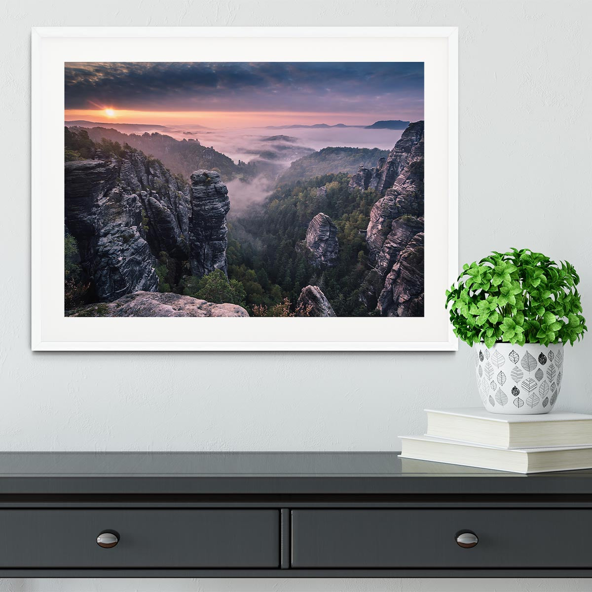 Sunrise On The Rocks Framed Print - Canvas Art Rocks - 5