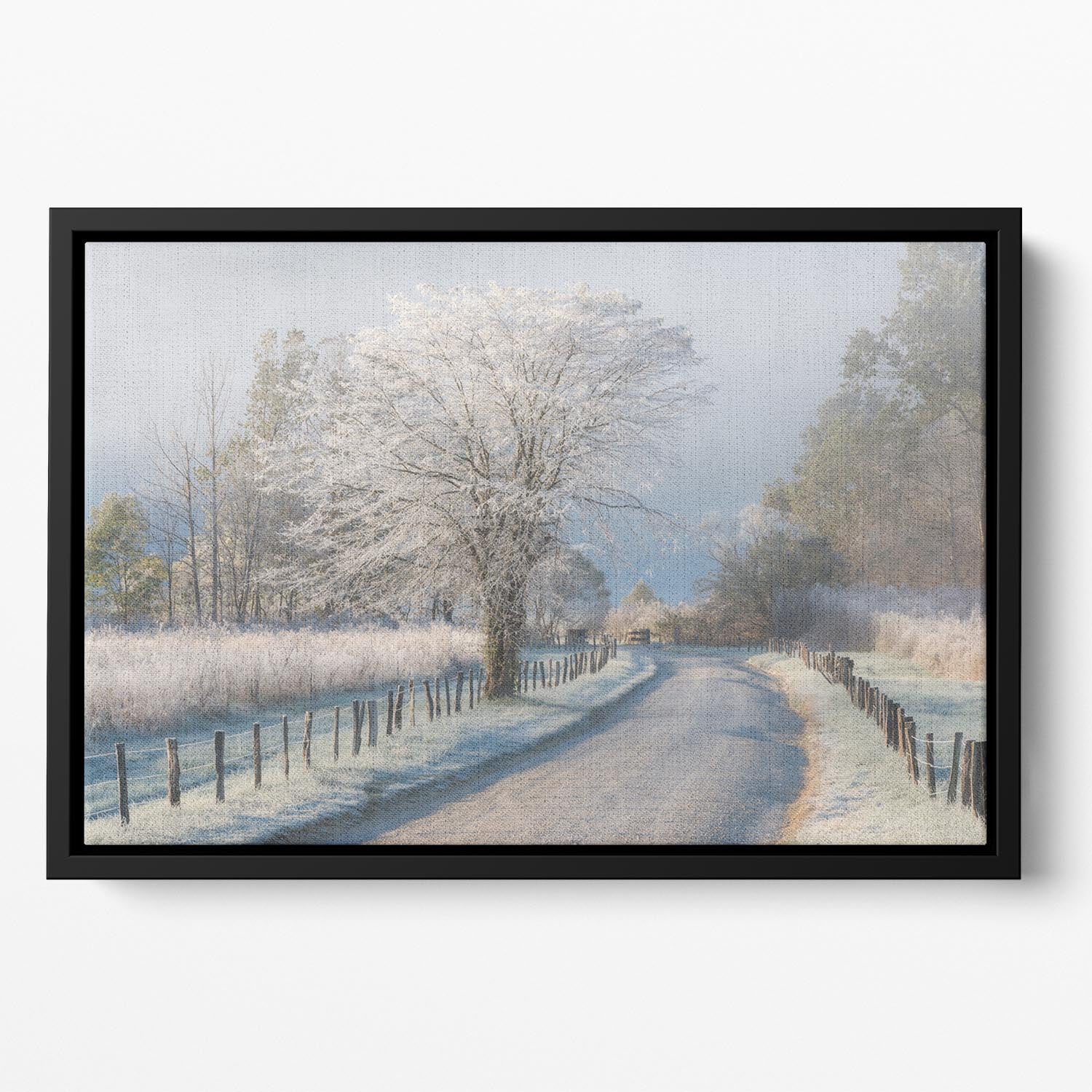 A Frosty Morning Floating Framed Canvas - Canvas Art Rocks - 2