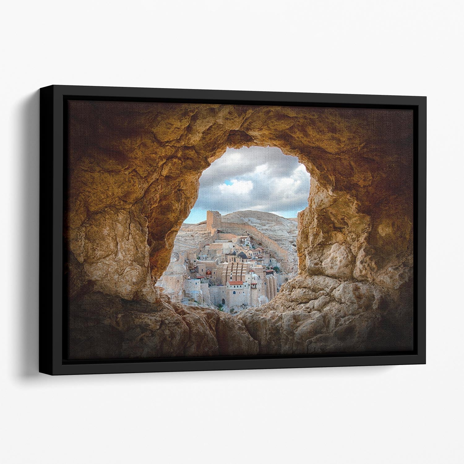 A Hole In The Wall Floating Framed Canvas - Canvas Art Rocks - 1