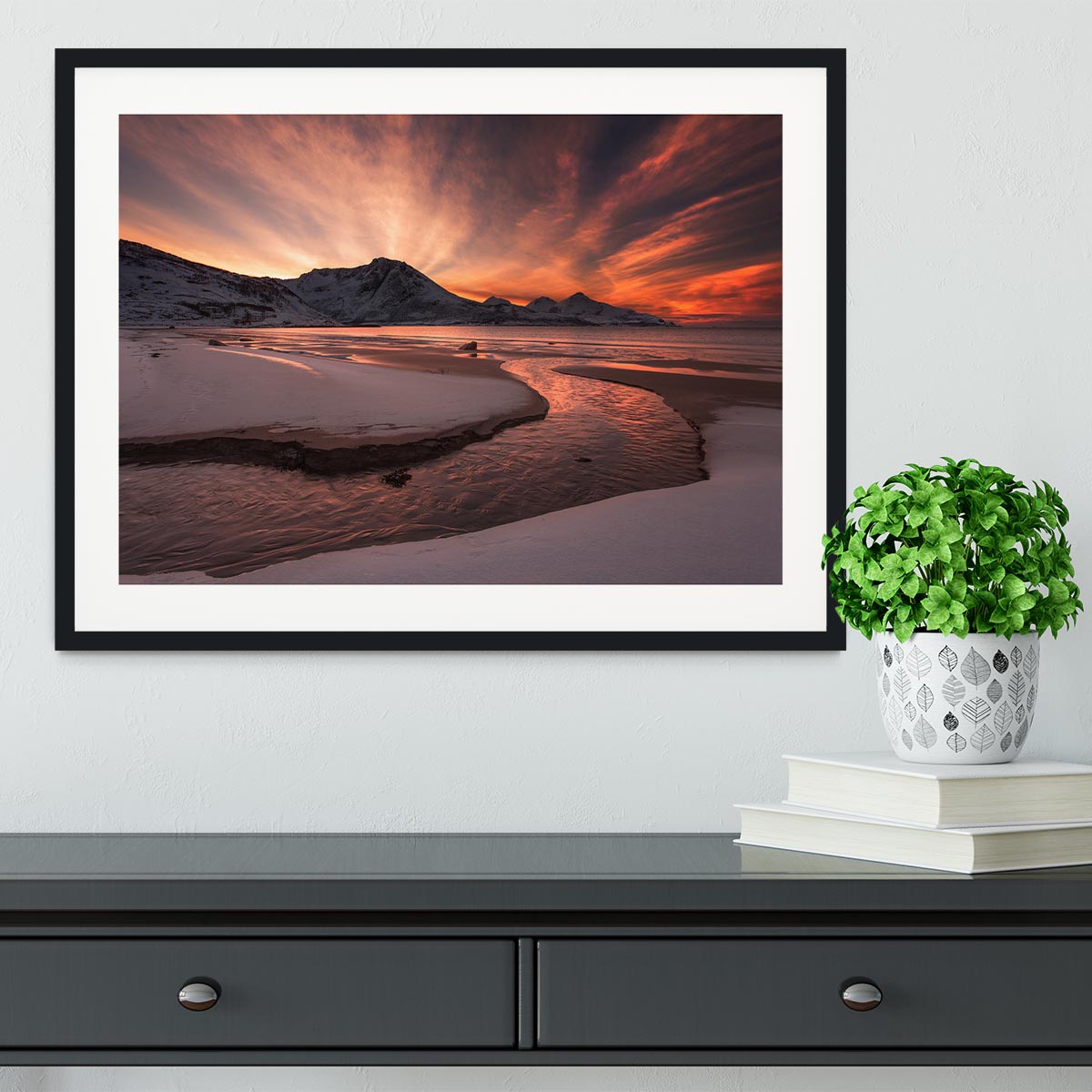 Golden Sunset Framed Print - Canvas Art Rocks - 1