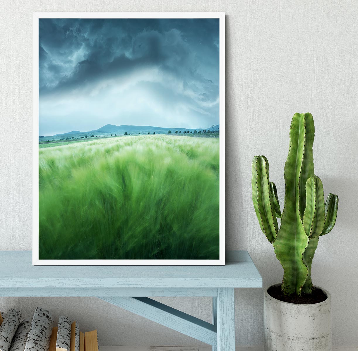 Barley Field Framed Print - Canvas Art Rocks -6