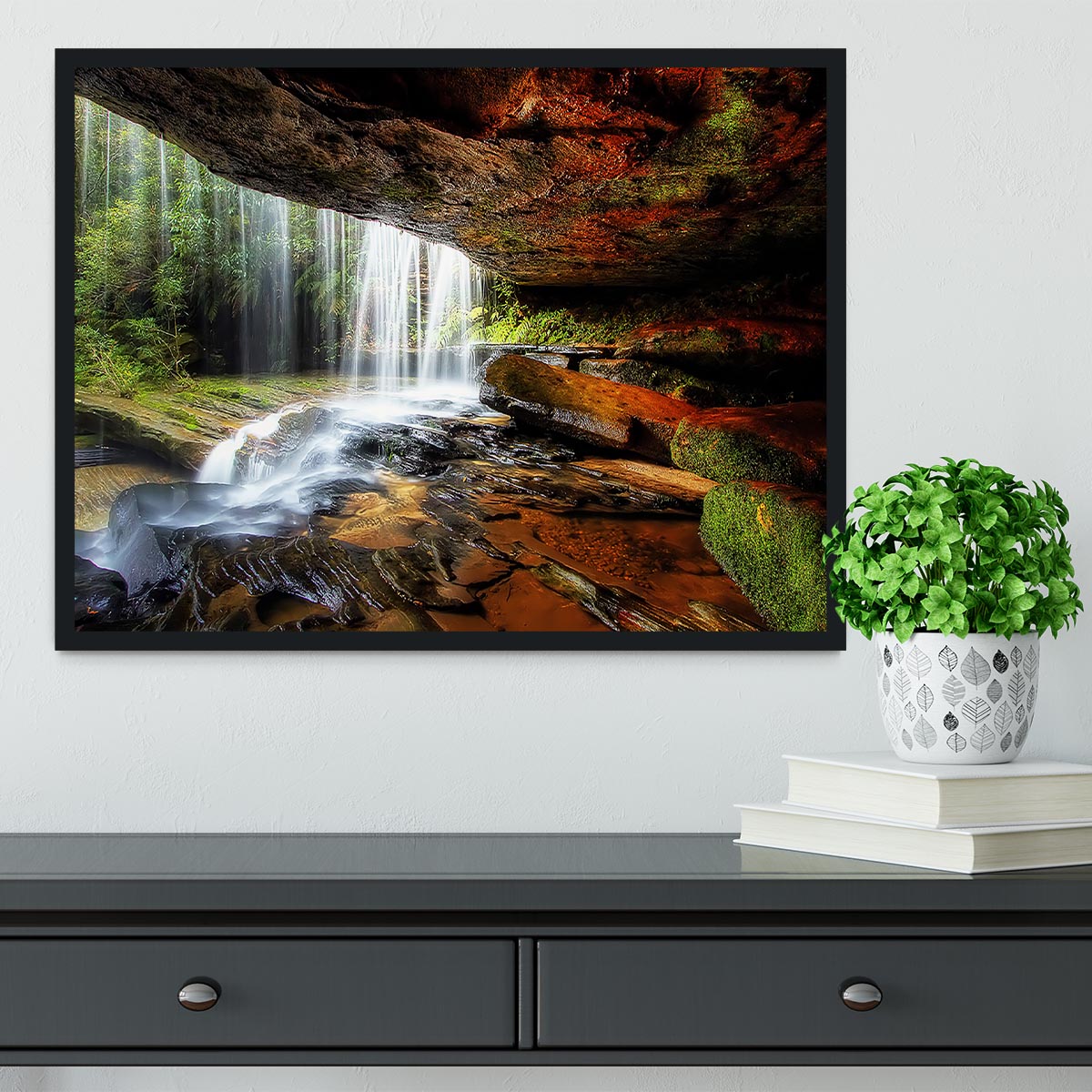 Under The Ledge Framed Print - Canvas Art Rocks - 2