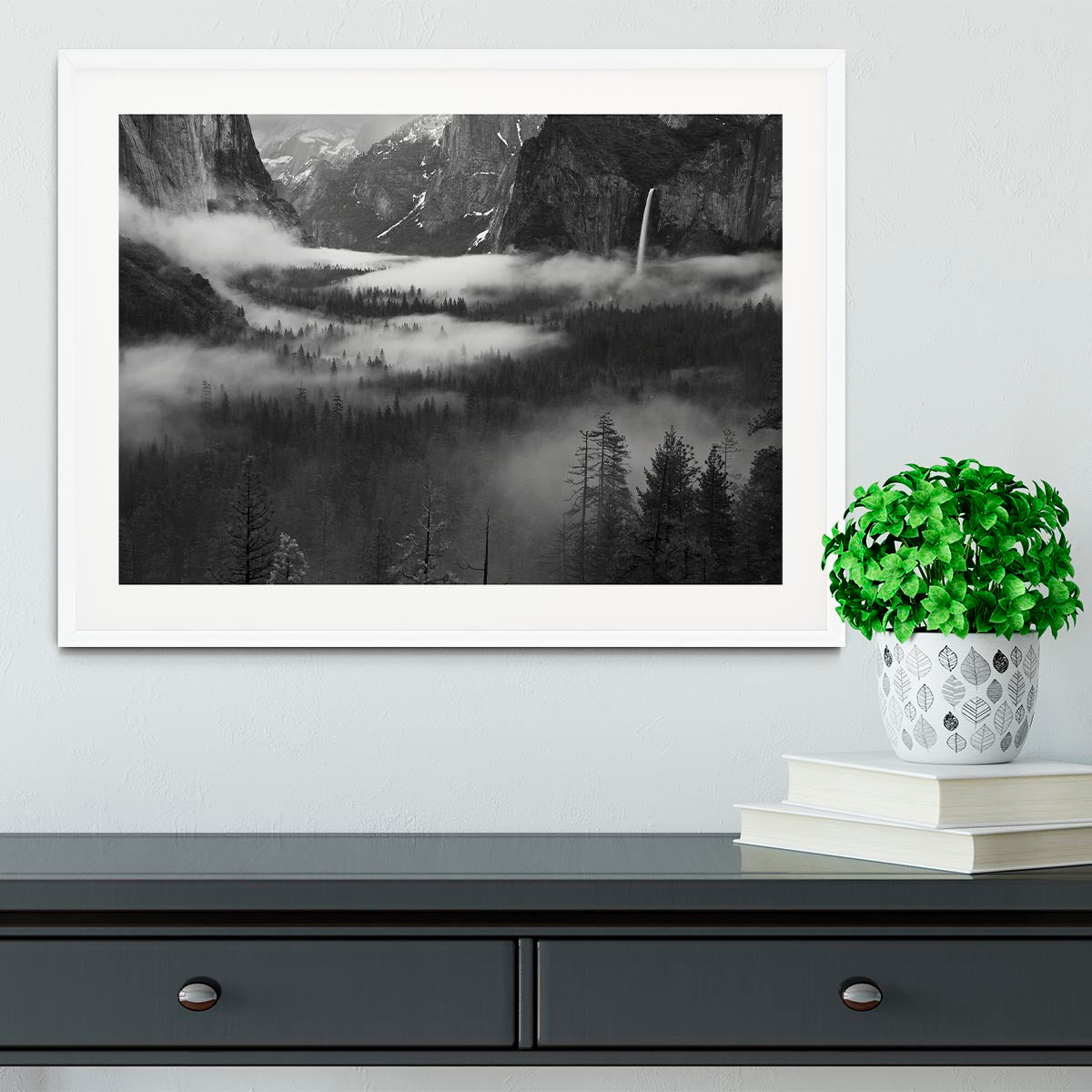 Fog Floating In Yosemite Valley Framed Print - Canvas Art Rocks - 5