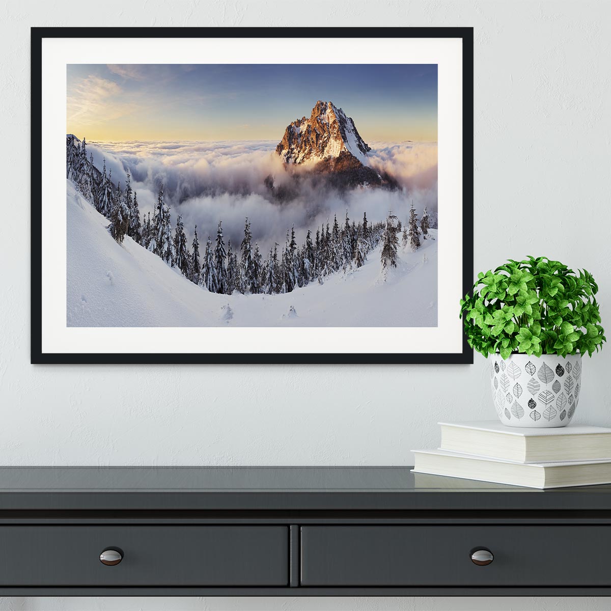 Golden Peak Framed Print - Canvas Art Rocks - 1