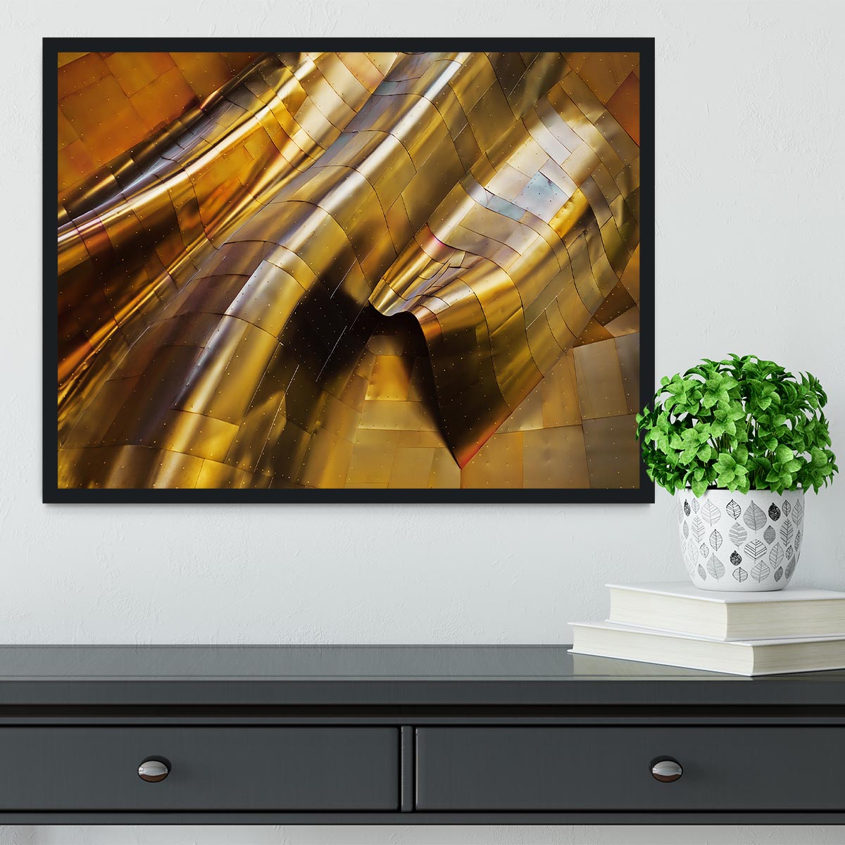 Abstract Steel Framed Print - Canvas Art Rocks - 2