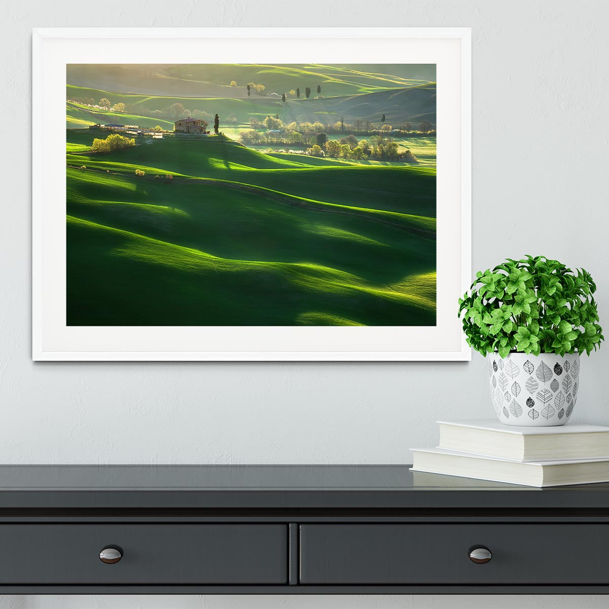 Green Waves Framed Print - Canvas Art Rocks - 5