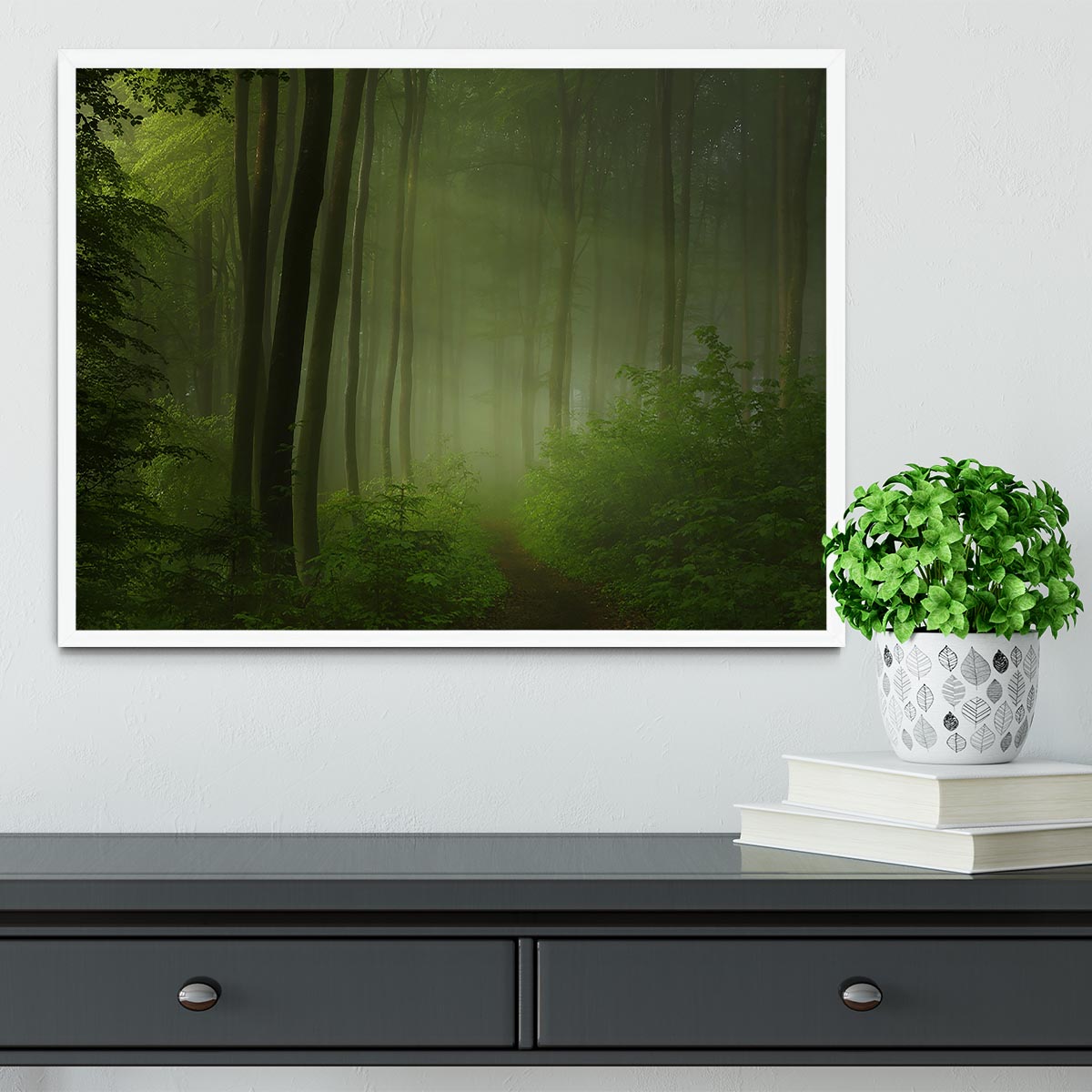 Forest Morning Framed Print - Canvas Art Rocks -6