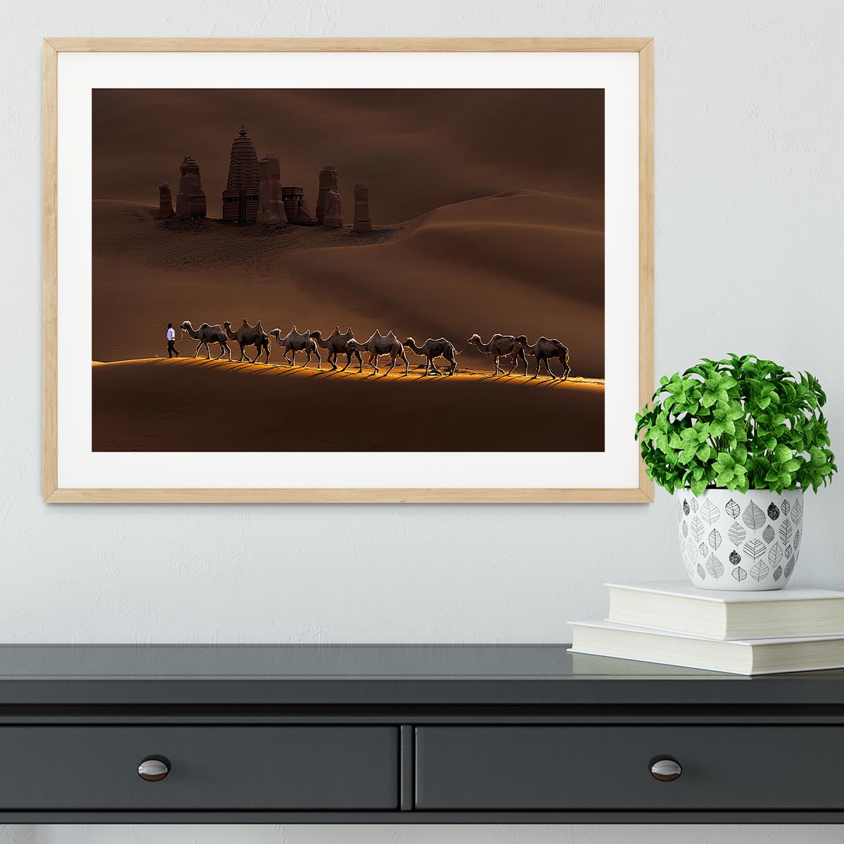 Castle And Camels Framed Print - Canvas Art Rocks - 3