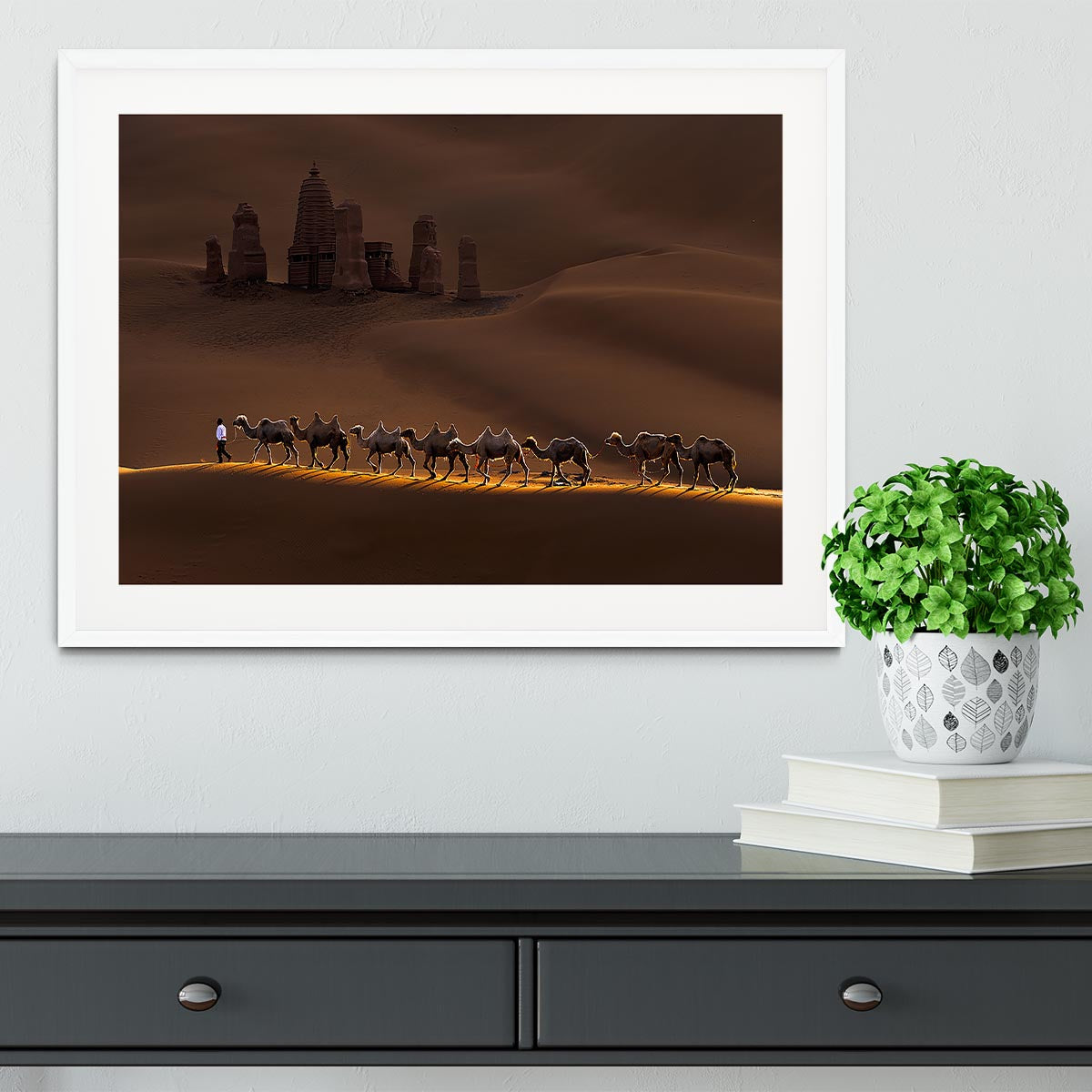 Castle And Camels Framed Print - Canvas Art Rocks - 5