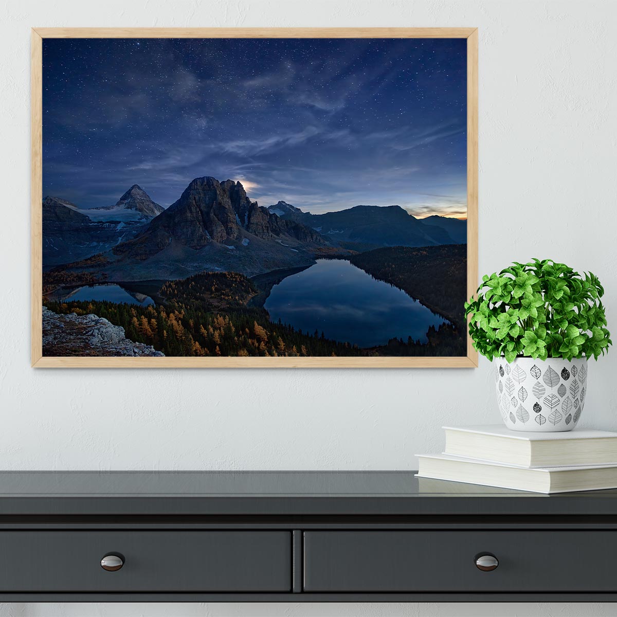 Starry Night At Mount Assiniboine Framed Print - Canvas Art Rocks - 4