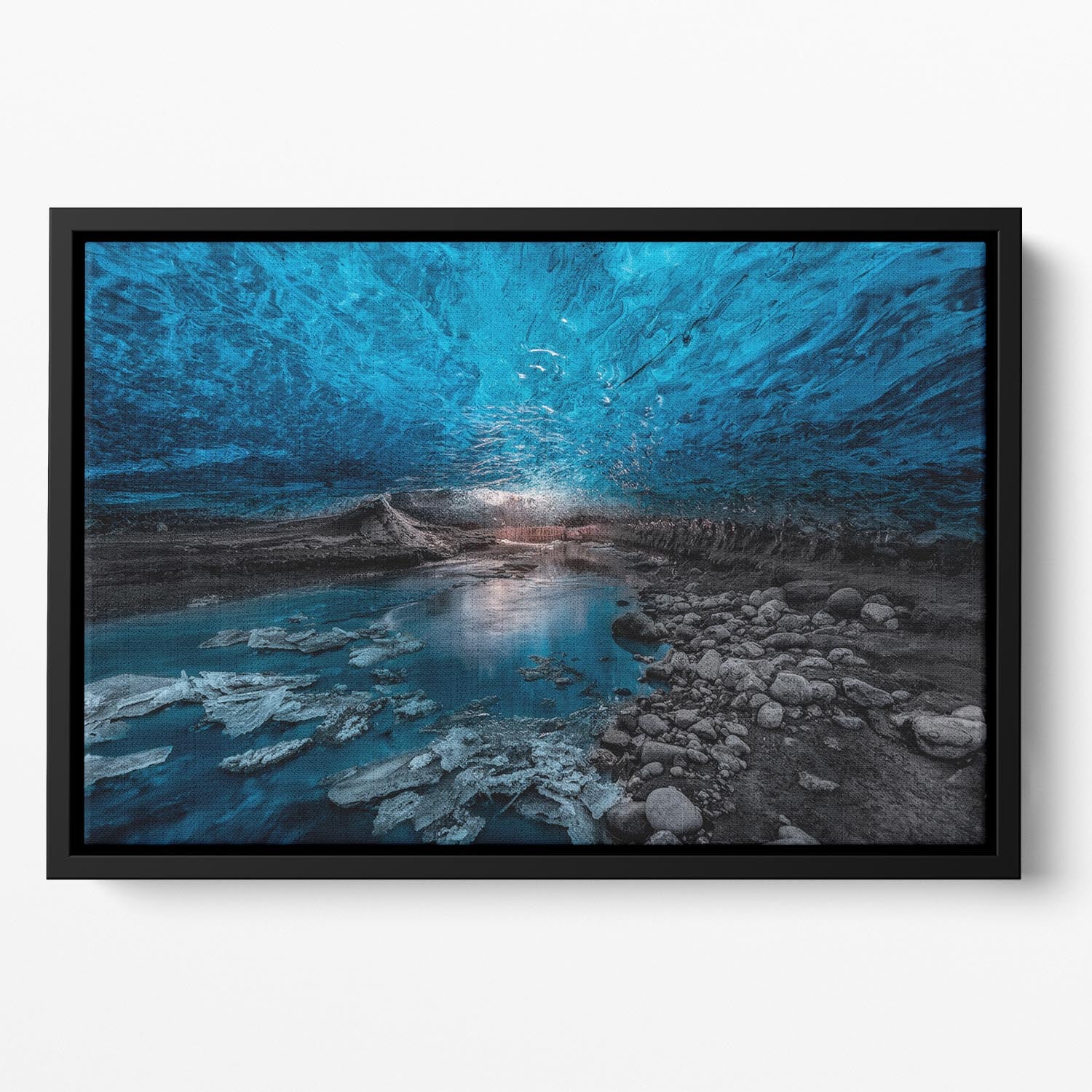 Ice Cave Floating Framed Canvas - Canvas Art Rocks - 2