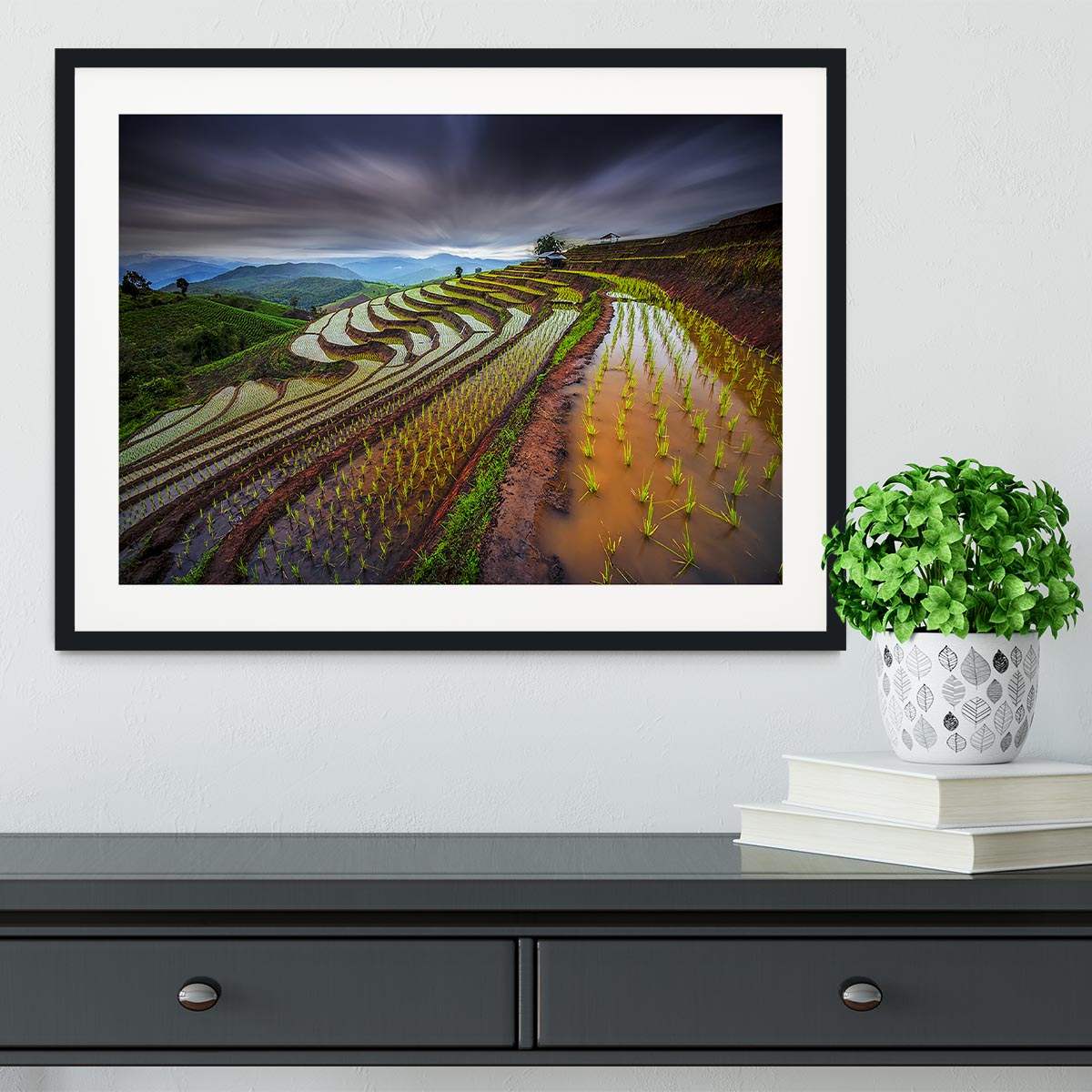 Unseen Rice Field Framed Print - Canvas Art Rocks - 1