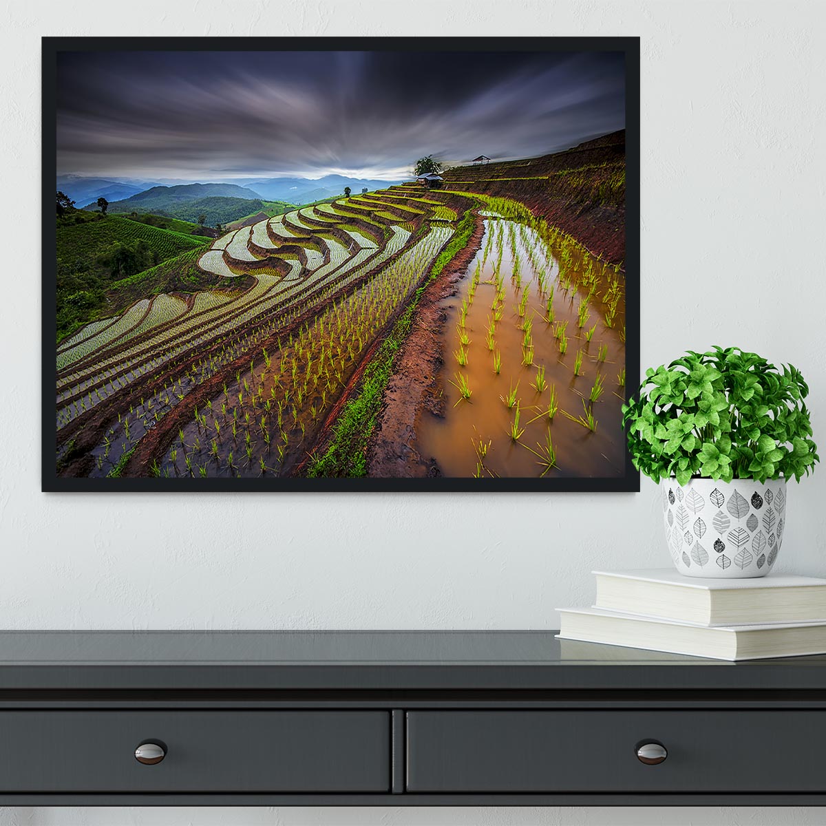 Unseen Rice Field Framed Print - Canvas Art Rocks - 2