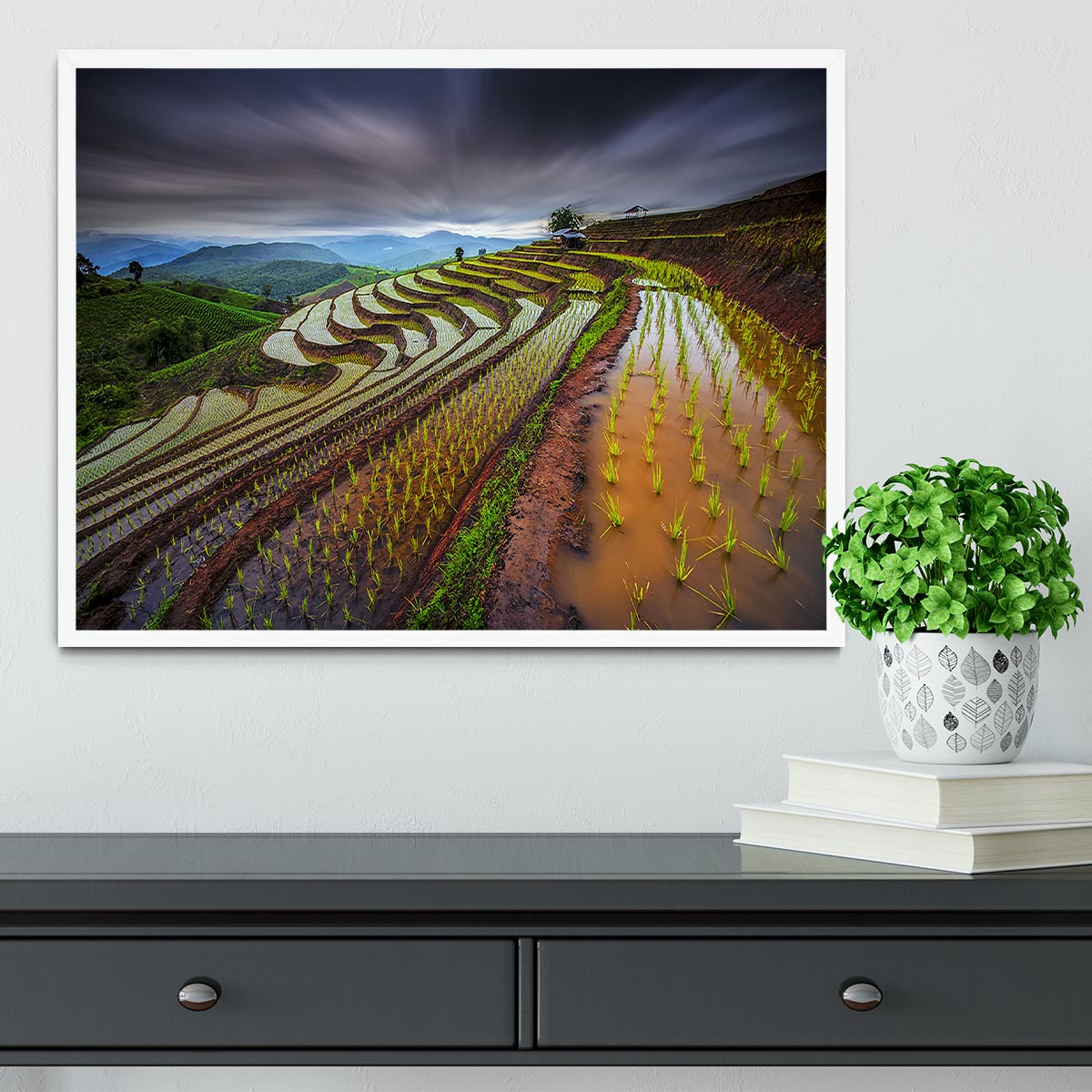 Unseen Rice Field Framed Print - Canvas Art Rocks -6