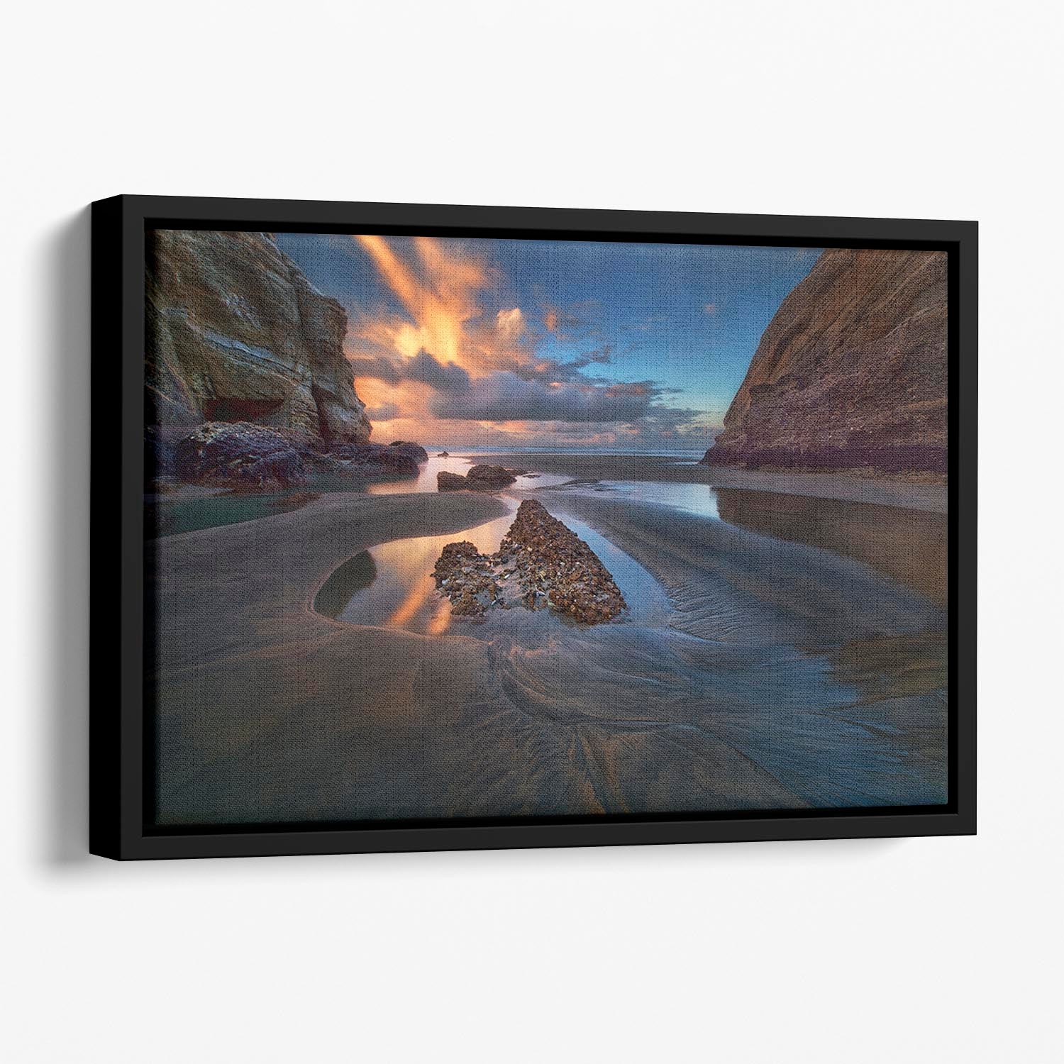 When The Tide Receded Floating Framed Canvas - Canvas Art Rocks - 1