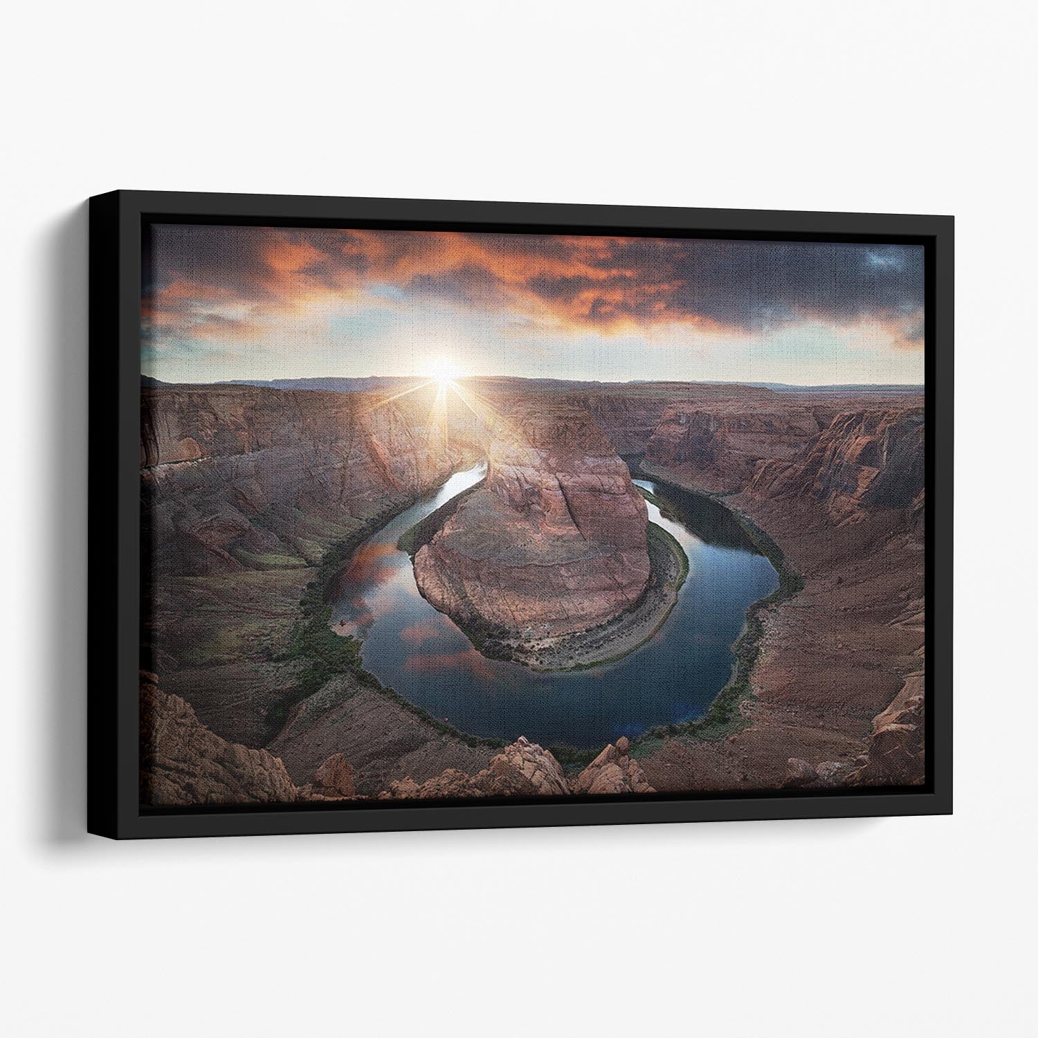 Horseshoe Bend Floating Framed Canvas - Canvas Art Rocks - 1