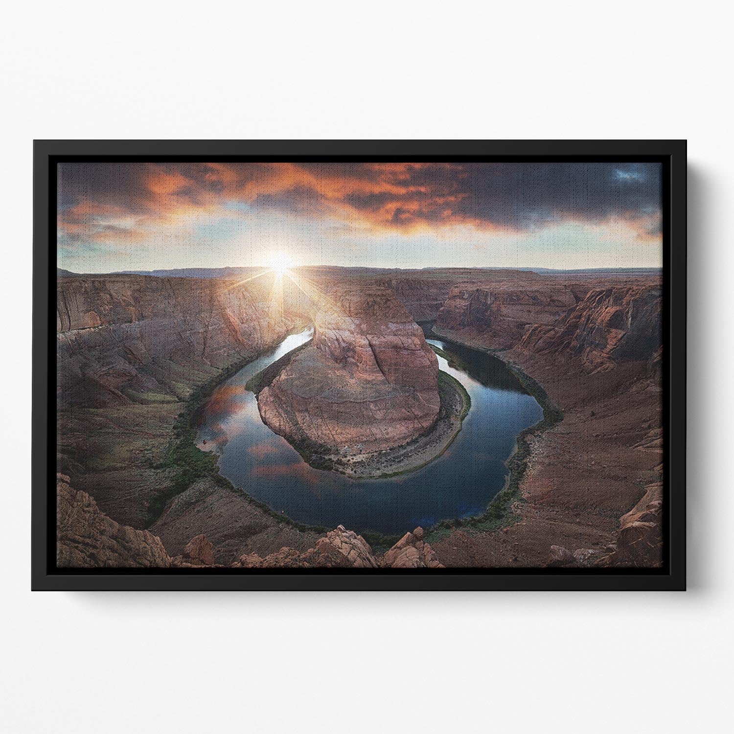 Horseshoe Bend Floating Framed Canvas - Canvas Art Rocks - 2