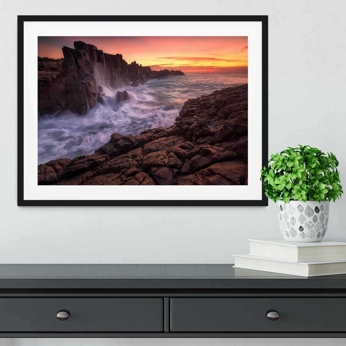 Wall By The Sea Framed Print - Canvas Art Rocks - 1