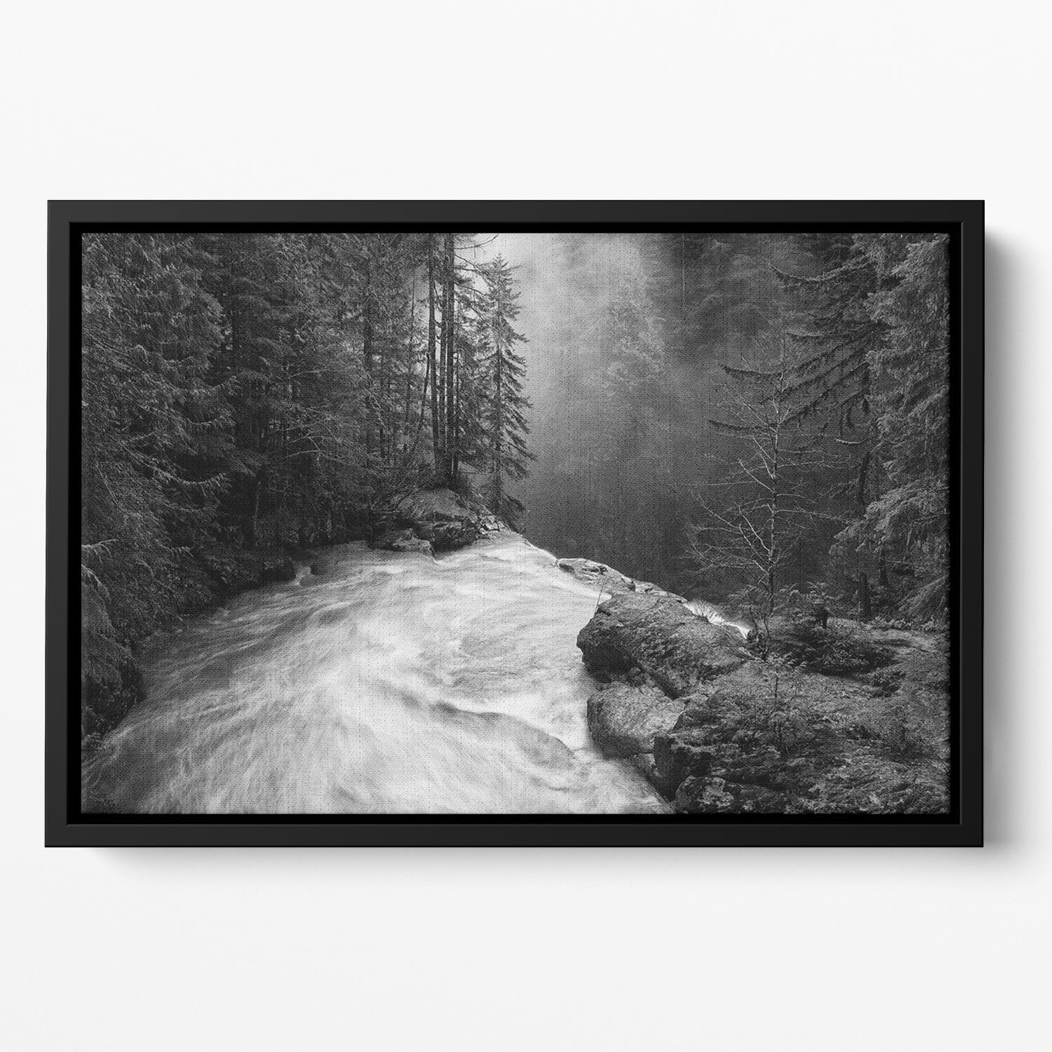 Over The Falls Floating Framed Canvas - Canvas Art Rocks - 2