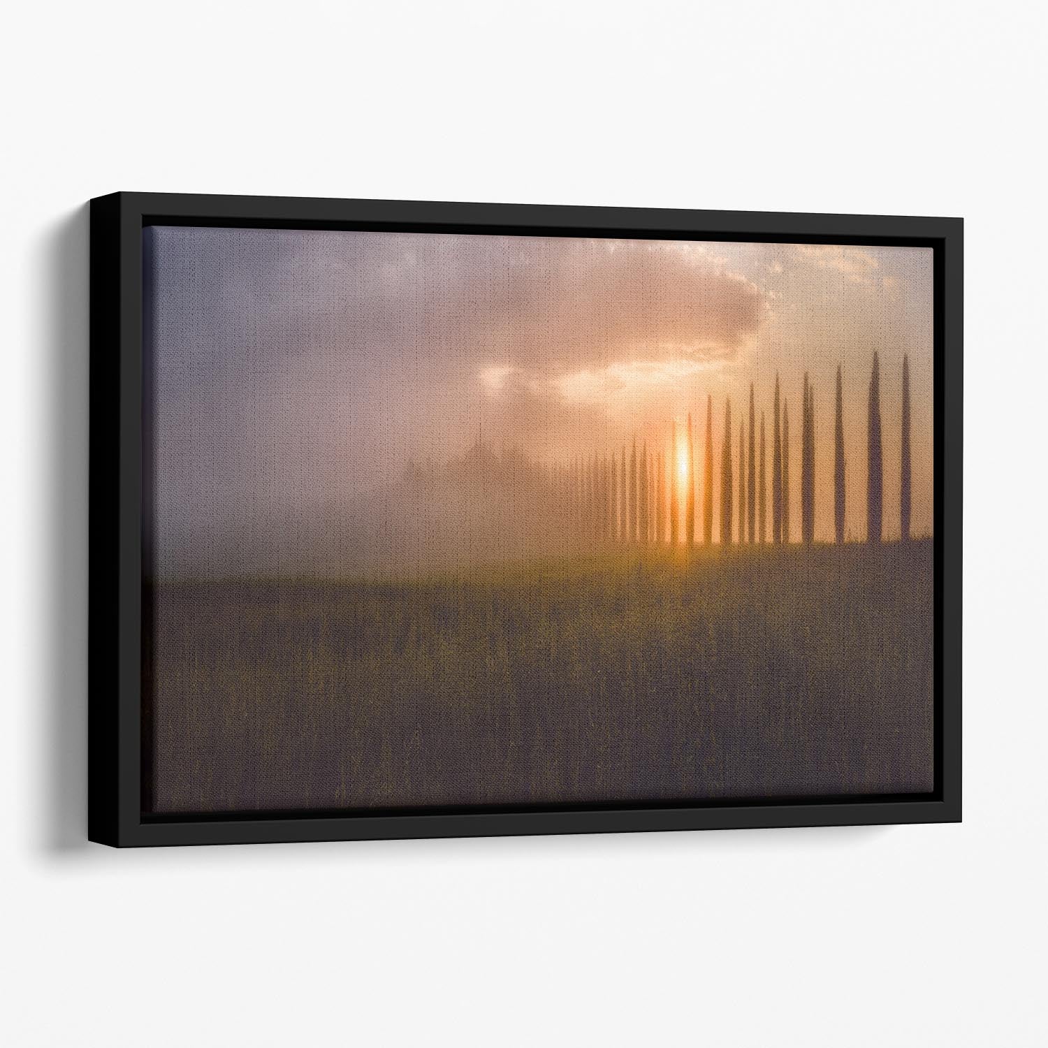 Tuscany Sunrising Floating Framed Canvas - Canvas Art Rocks - 1