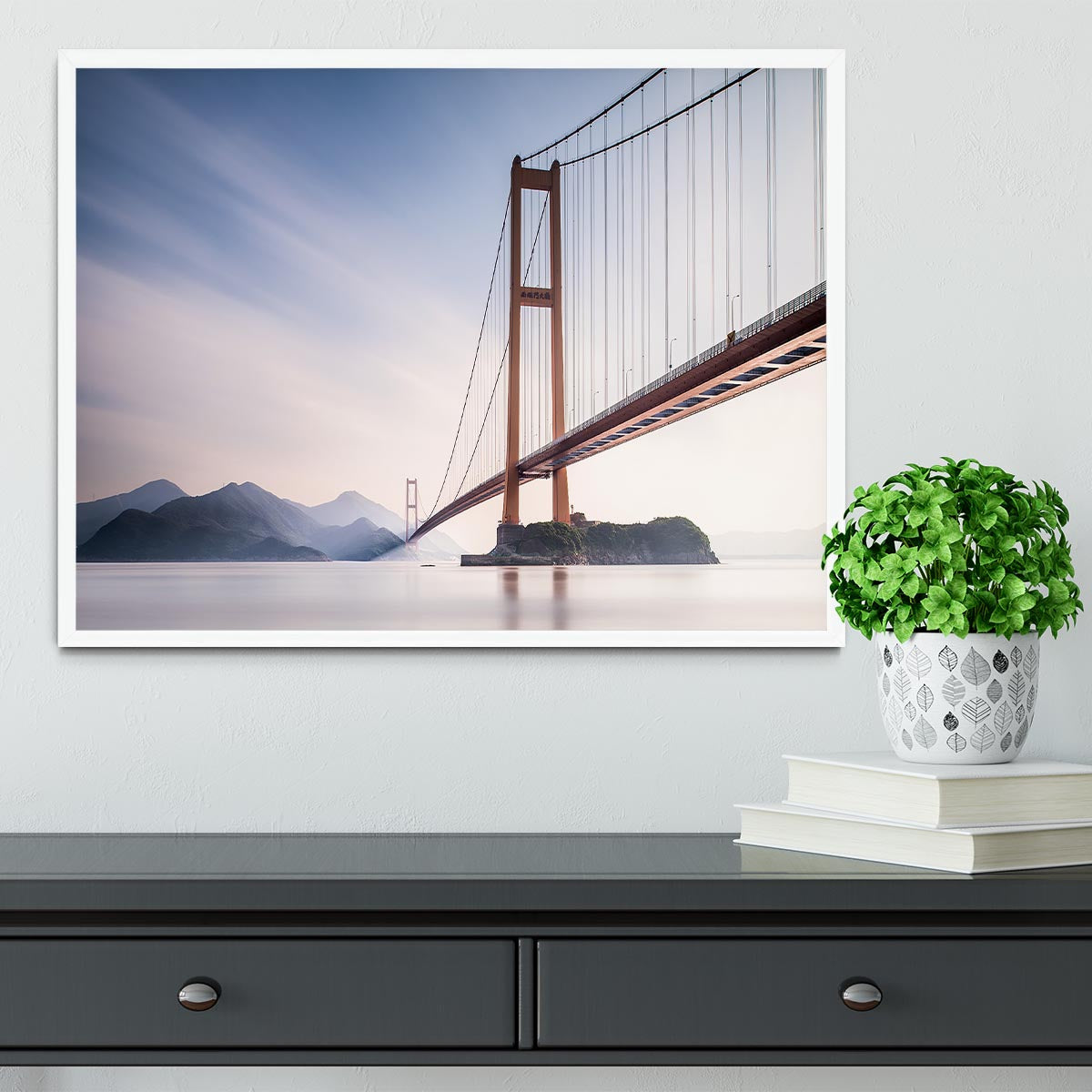 Xihou Bridge A Moon Bay Framed Print - Canvas Art Rocks -6