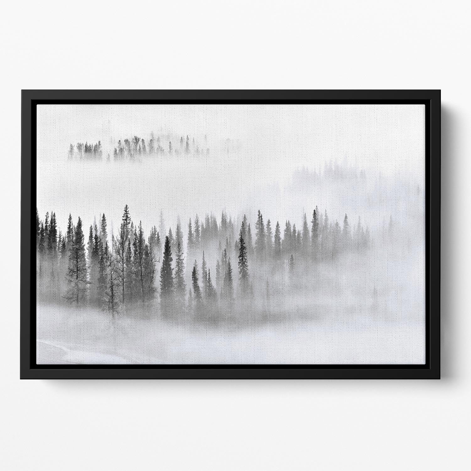 Foggy Forest Floating Framed Canvas - Canvas Art Rocks - 2