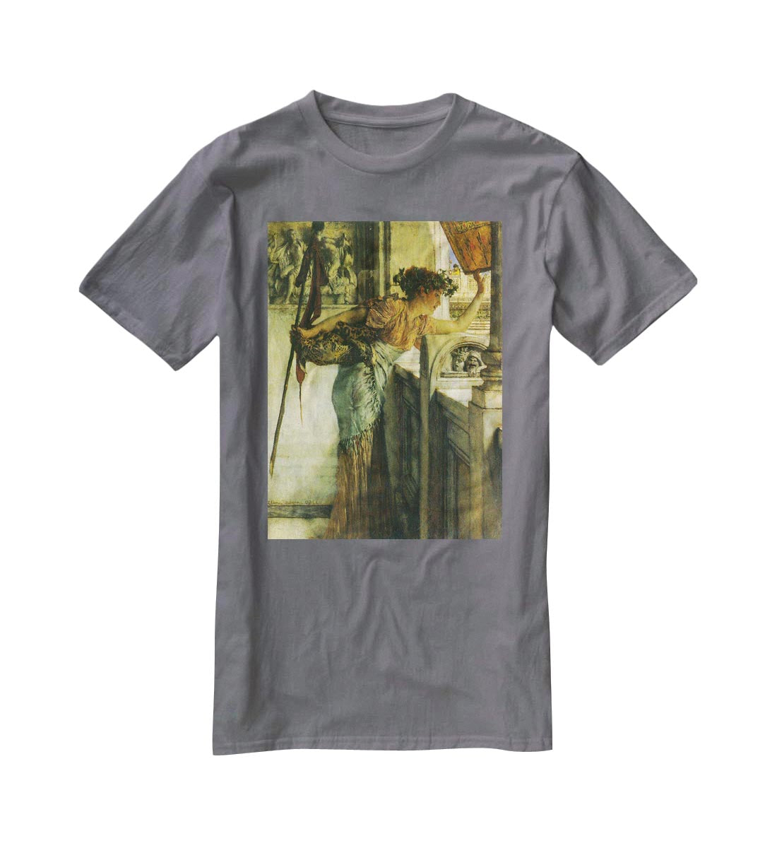 A Bacchantin There he is! by Alma Tadema T-Shirt - Canvas Art Rocks - 3