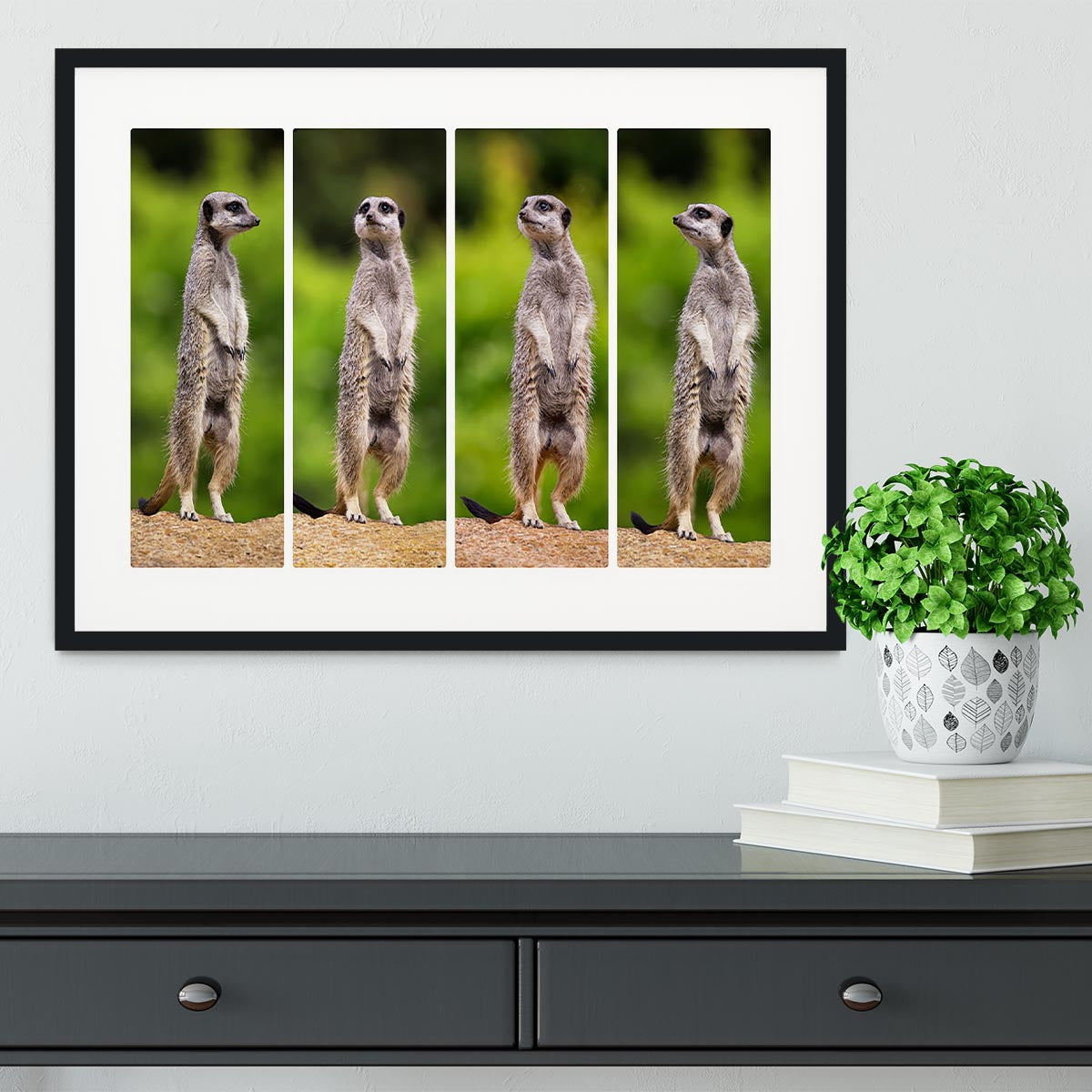 A collage of meerkats Framed Print - Canvas Art Rocks - 1