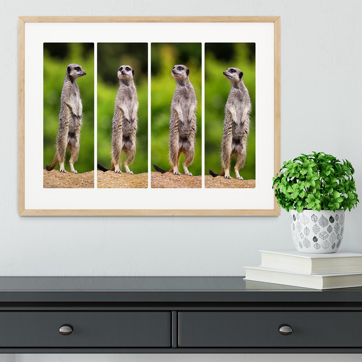 A collage of meerkats Framed Print - Canvas Art Rocks - 3