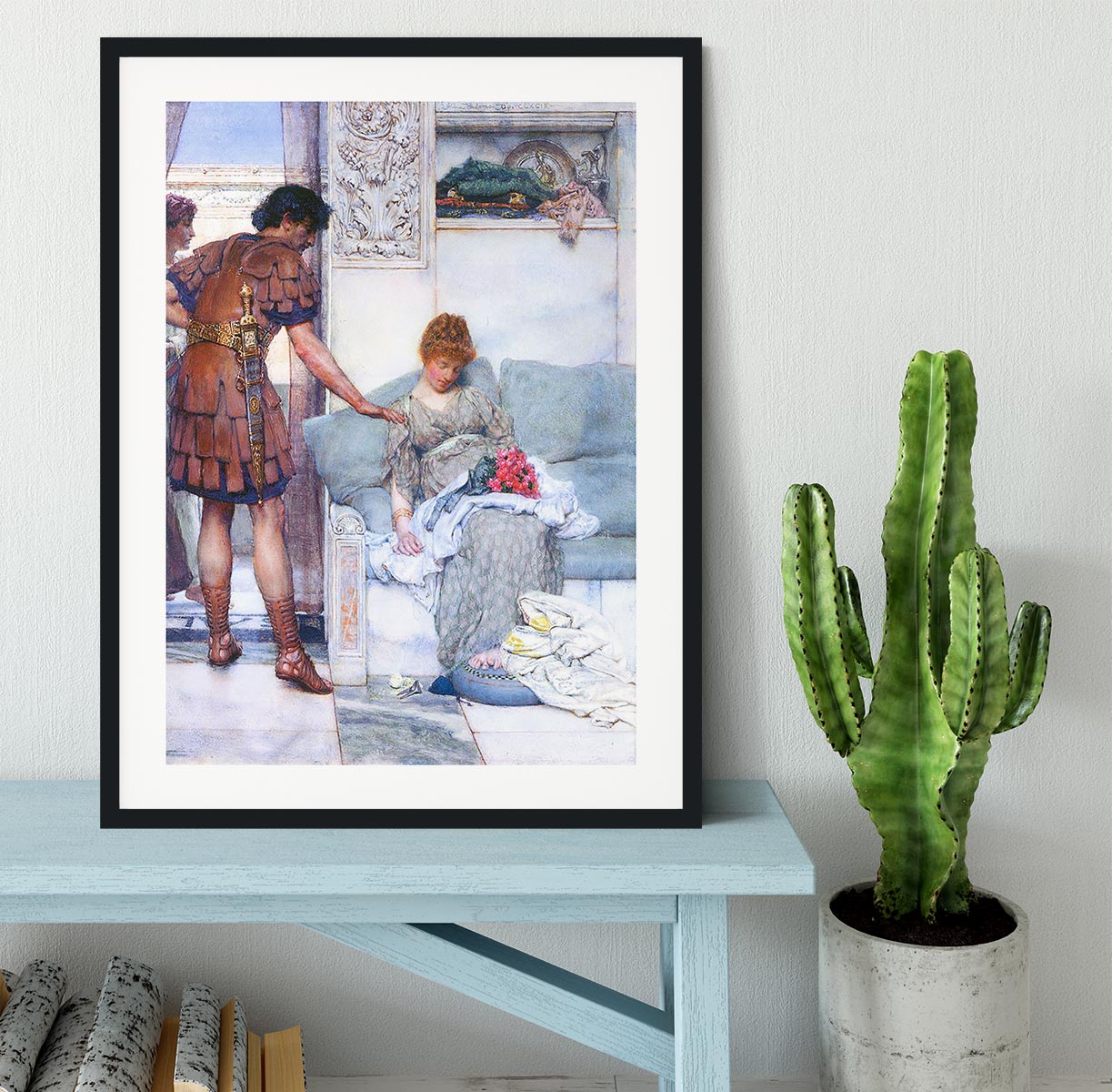 A quiet greeting by Alma Tadema Framed Print - Canvas Art Rocks - 1