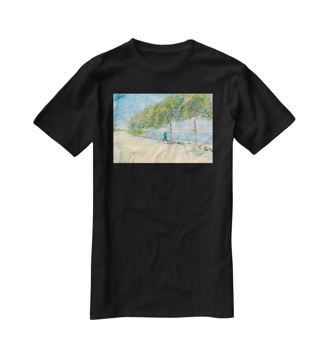 Along the Seine by Van Gogh T-Shirt - Canvas Art Rocks - 1