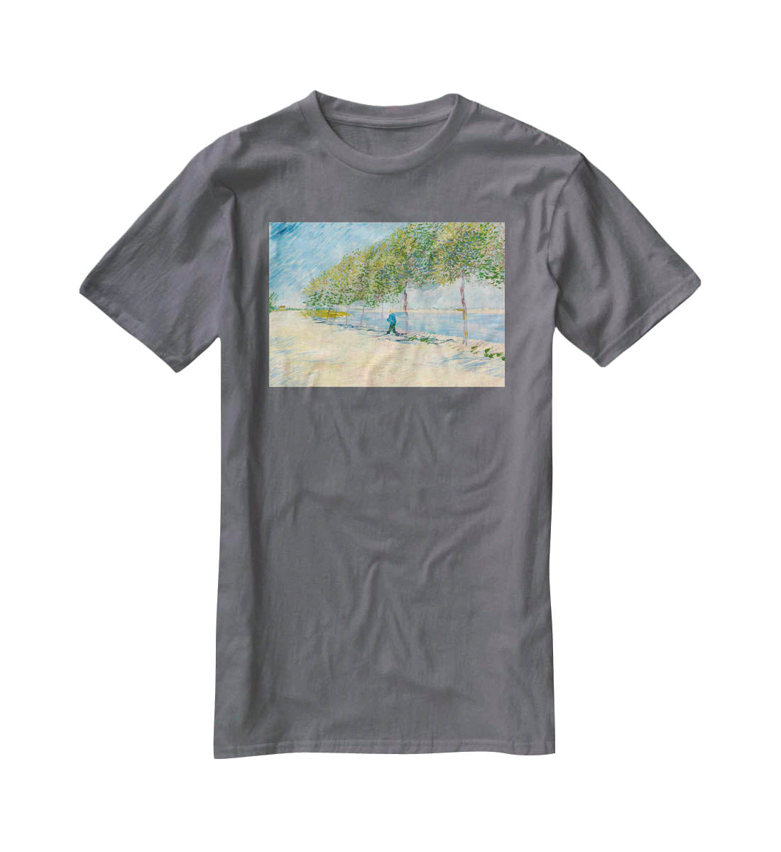 Along the Seine by Van Gogh T-Shirt - Canvas Art Rocks - 3