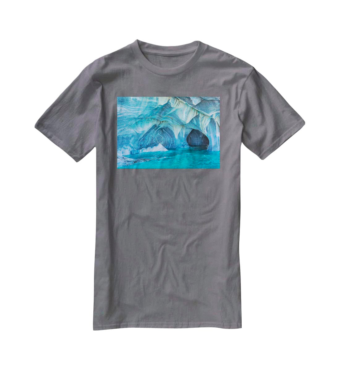 Aqua Marble Landscape T-Shirt - Canvas Art Rocks - 3