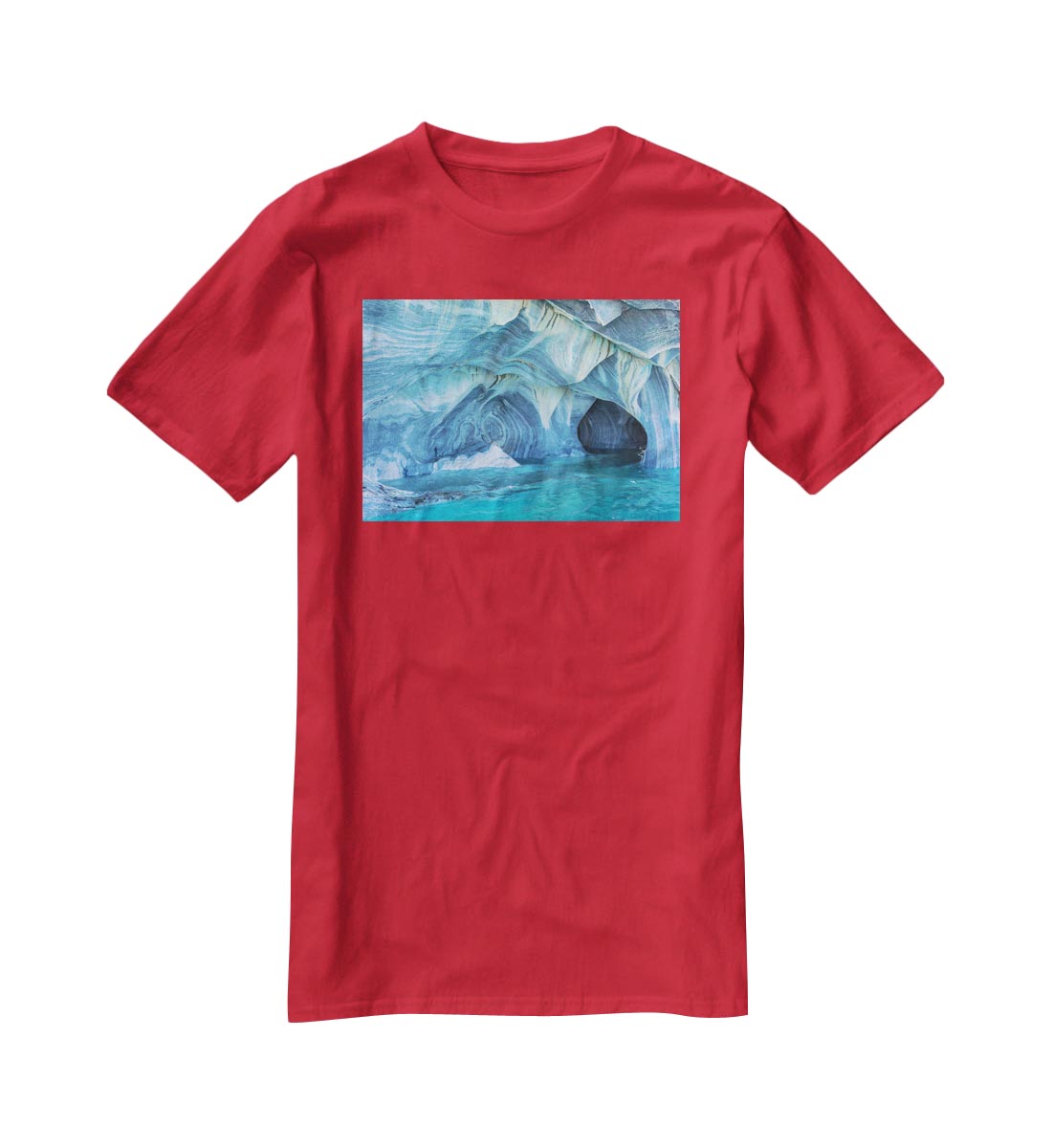 Aqua Marble Landscape T-Shirt - Canvas Art Rocks - 4