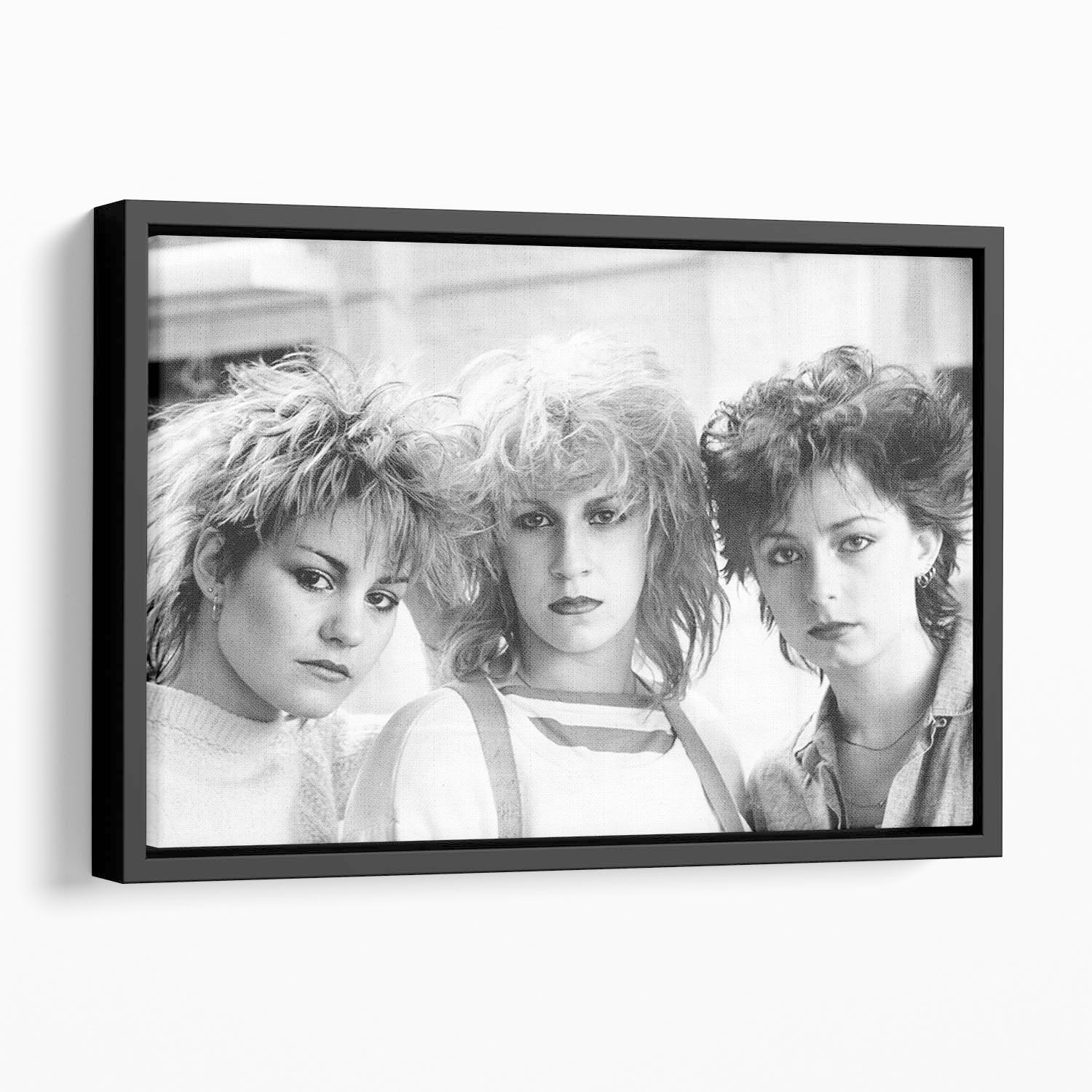 Bananarama in 1982 Floating Framed Canvas